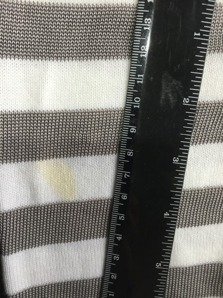 HUGO BOSS Cream Taupe COTTON Blend Mens Oversized Long Sleeve Polo Shirt size S