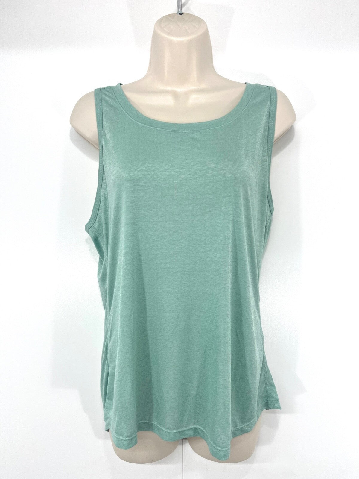 ICYZONE Sage Green Soft Thin Jersey Cut Out Back Gym Yoga Women's Top UK 14 16 L NEW