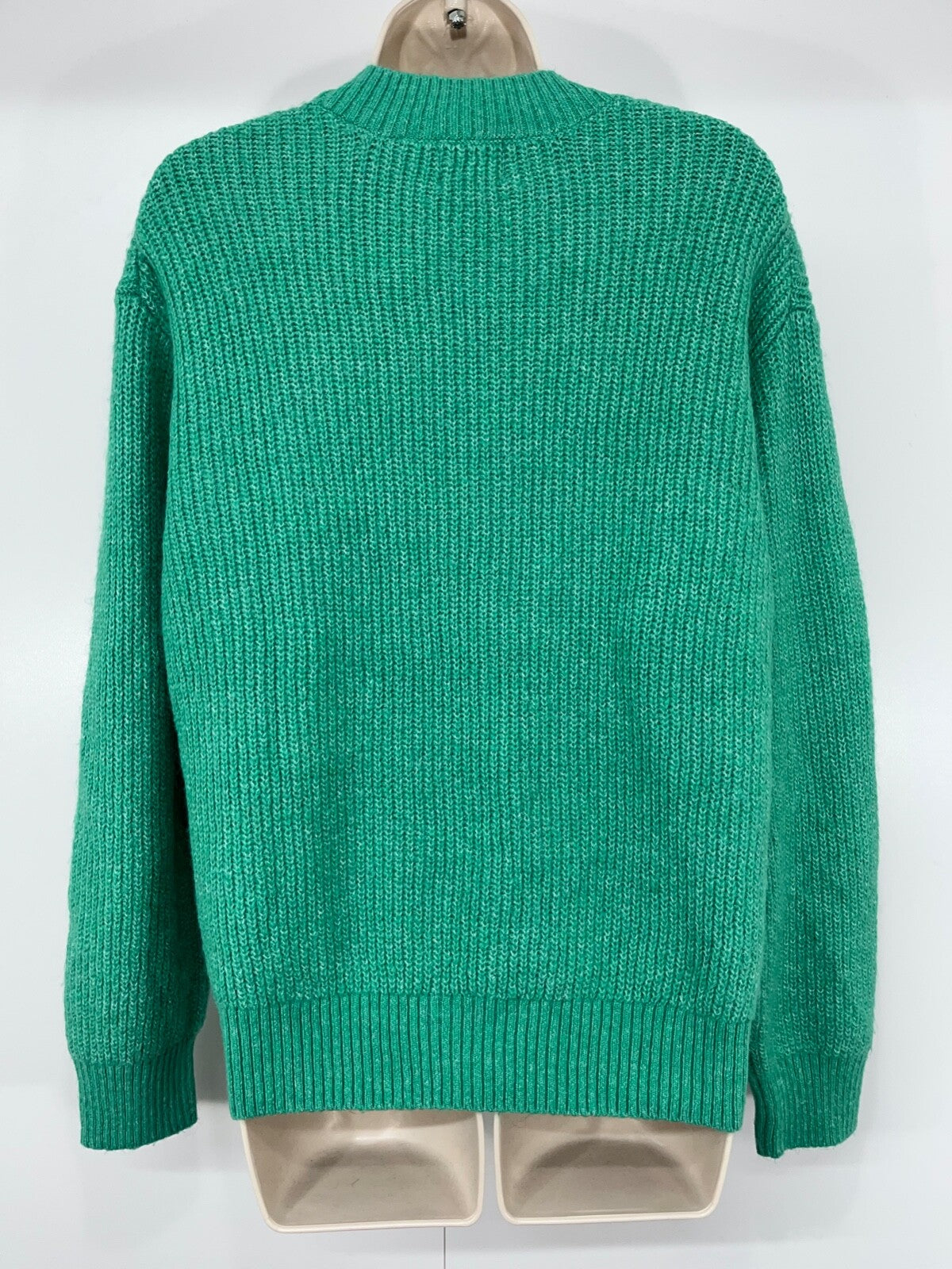 H&M Green Mix Soft Chunky Knit WOOL Blend Women's Oversized Jumper UK 8 10 S
