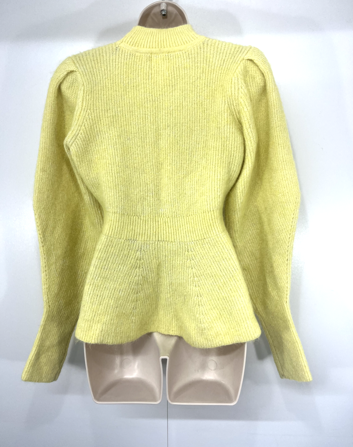 H&M Yellow Soft Chunky Knit ALPACA Blend Retro Style Women's Flared Jumper UK 8 10 S