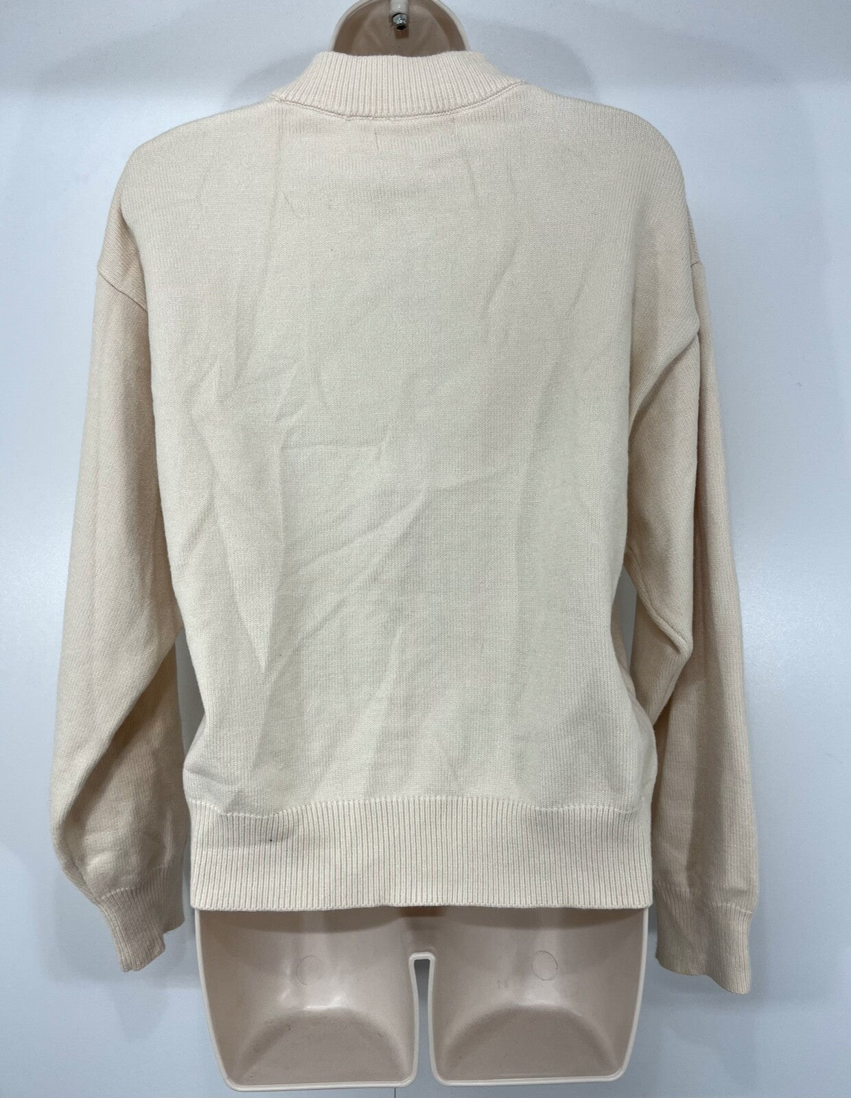 MANGO Cream Soft Thin Knit Classic Style Women's Crew Neck Cardigan UK 14 16 L