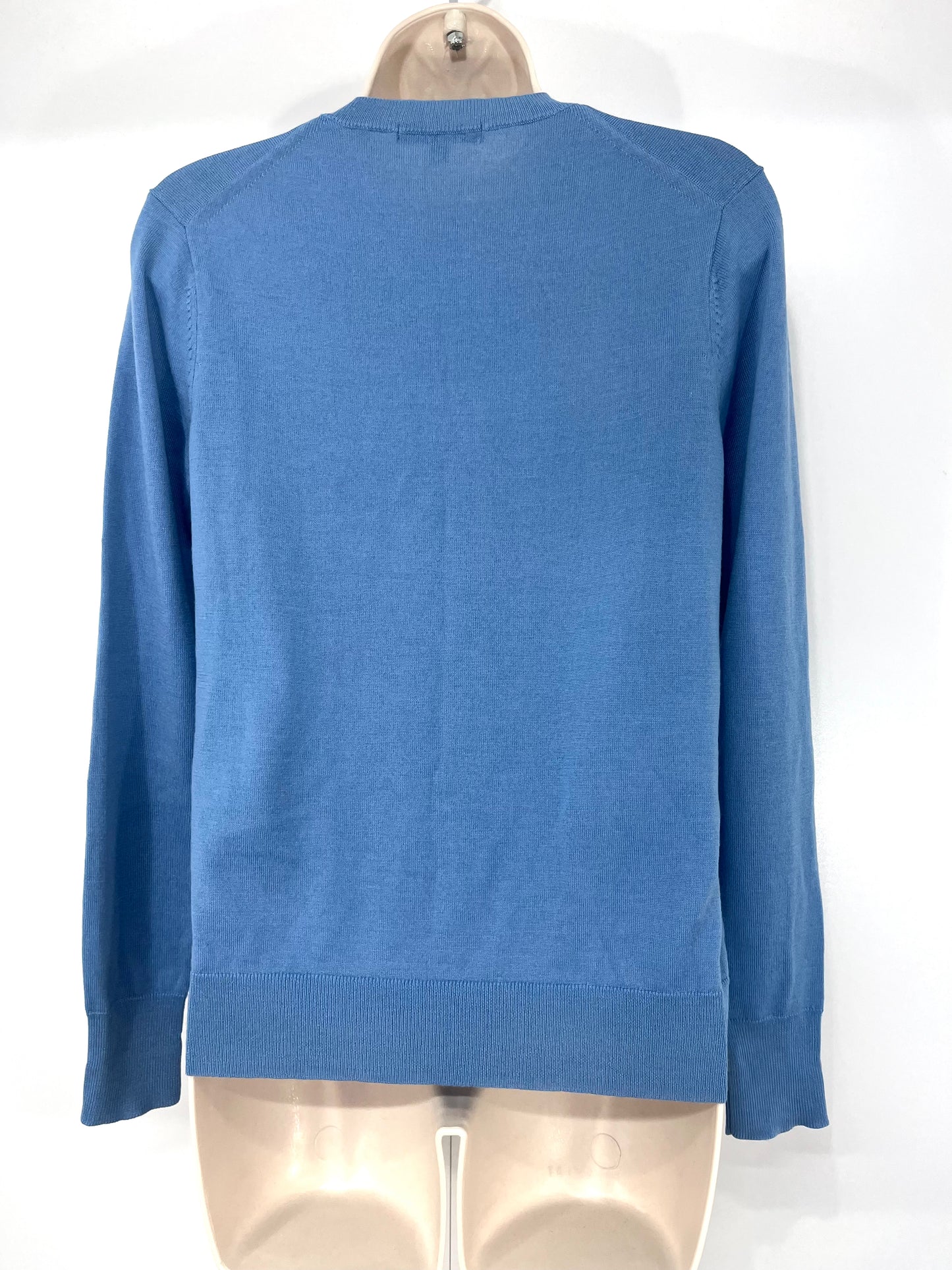 UNIQLO Blue Soft Thin Knit Pure WOOL Women's Mens Crew Neck Jumper size S