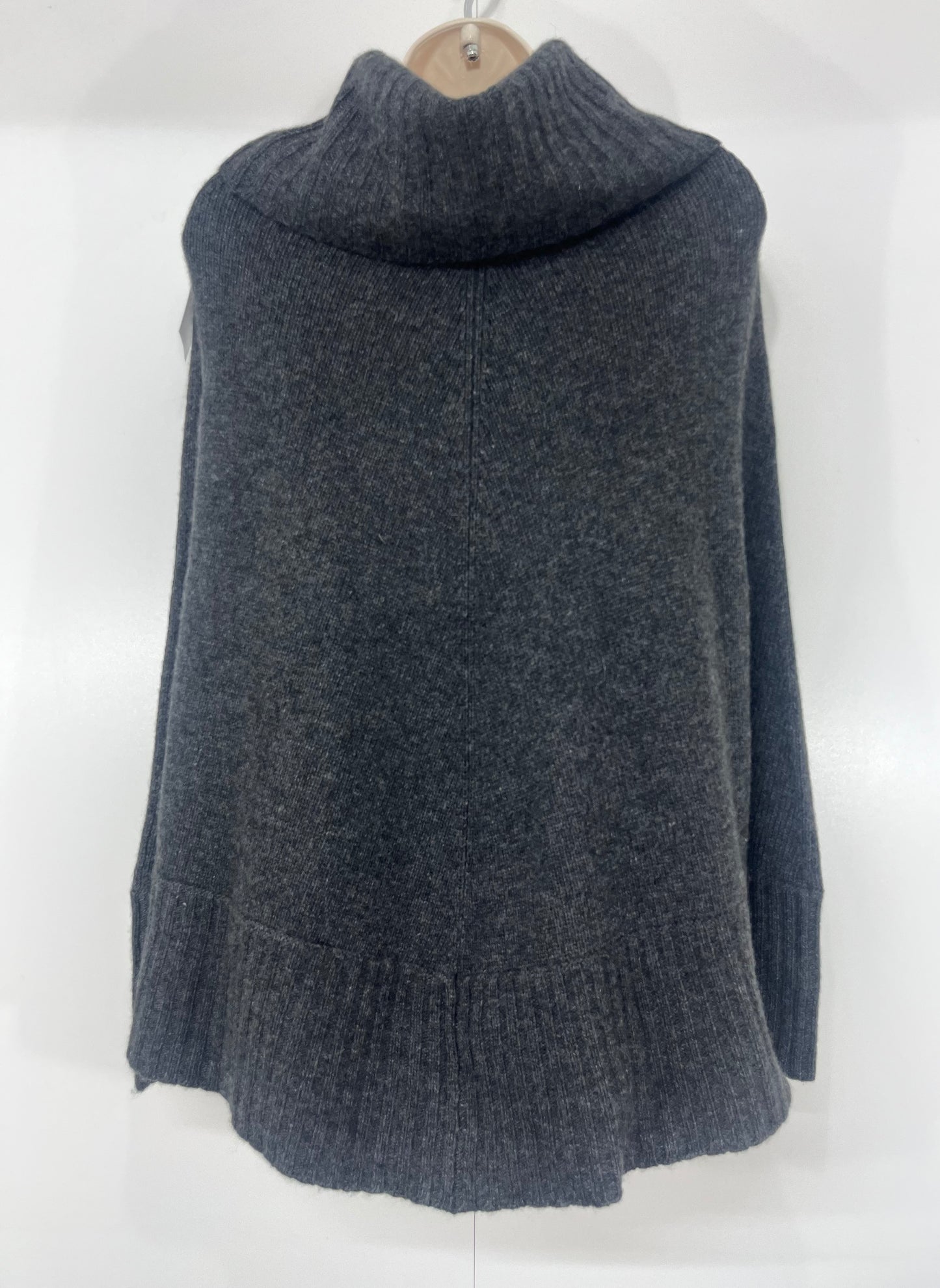 TED BAKER Dark Grey CASHMERE Blend Women's Roll Neck Poncho Jumper UK 12 14 S M