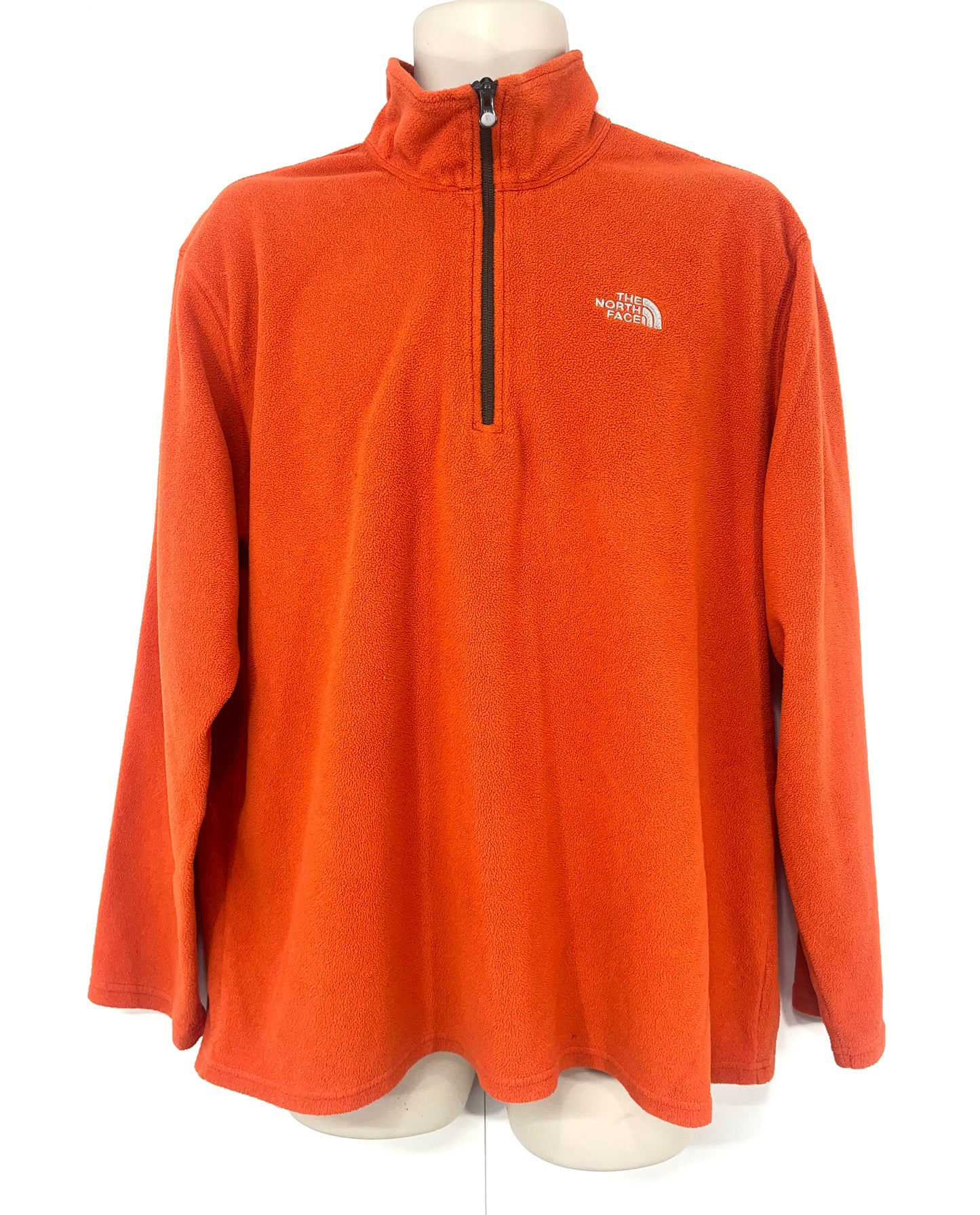 THE NORTH FACE Orange Soft Lightweight Performance Hiking Mens High Zip Neck Jersey size XL
