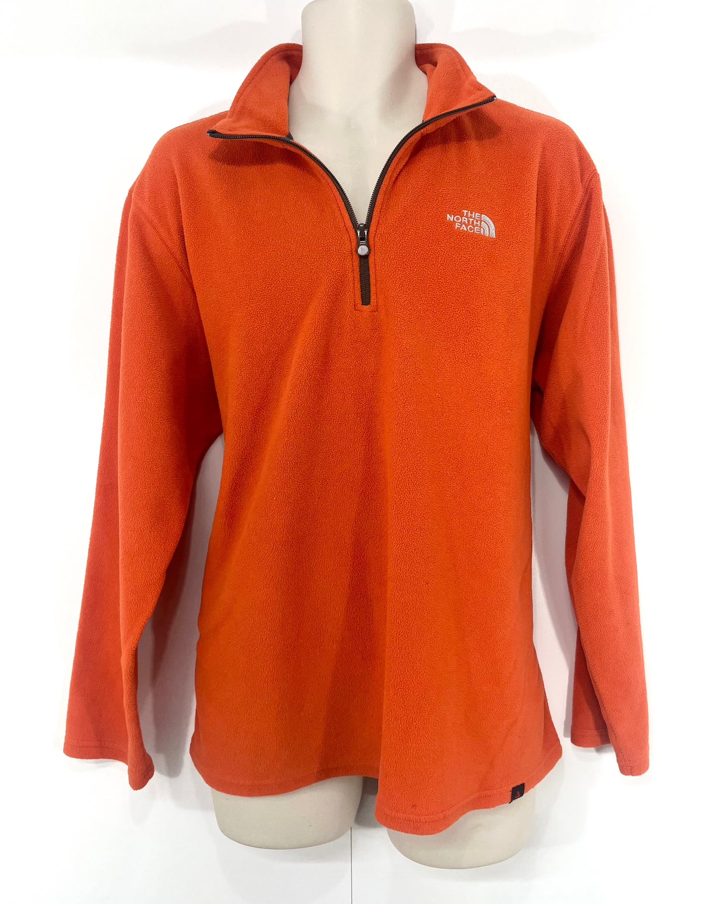 THE NORTH FACE Orange Soft Lightweight Performance Hiking Mens High Zip Neck Jersey size XL