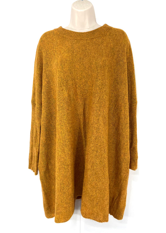 H&M Yellow Mix WOOL ALPACA Blend Women's Oversized Boho Jumper Tunic size UK 14 16 18 M L