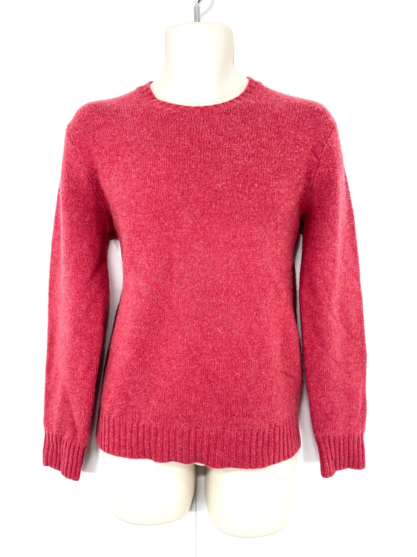 POLO RALPH LAUREN Soft Thin Knit CASHMERE LAMBSWOOL Mens Dusky Red Crew Neck Jumper size XS