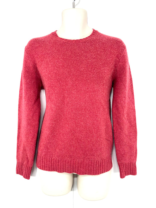 POLO RALPH LAUREN Soft Thin Knit CASHMERE LAMBSWOOL Mens Dusky Red Crew Neck Jumper size XS