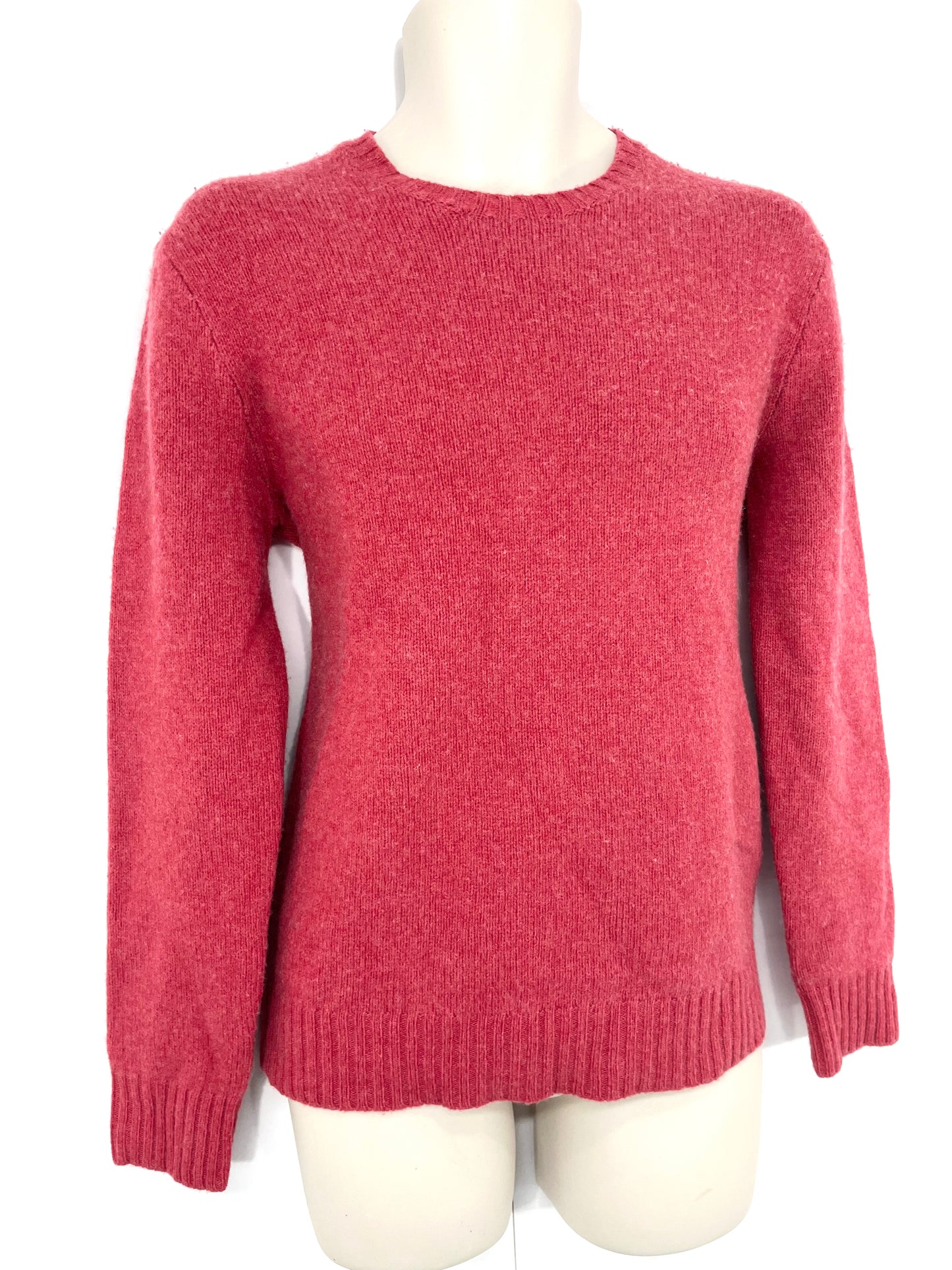 POLO RALPH LAUREN Soft Thin Knit CASHMERE LAMBSWOOL Mens Dusky Red Crew Neck Jumper size XS
