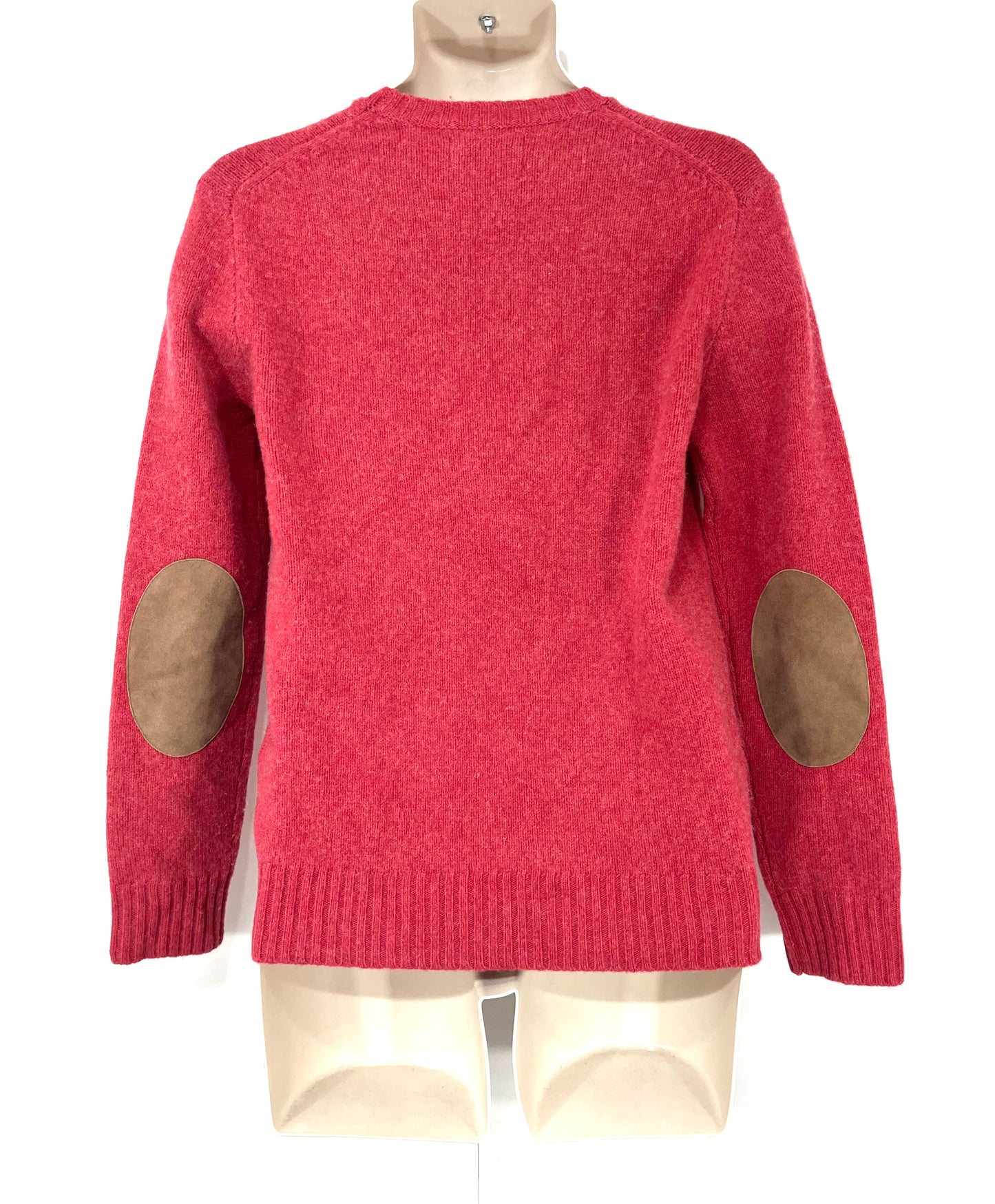 POLO RALPH LAUREN Soft Thin Knit CASHMERE LAMBSWOOL Mens Dusky Red Crew Neck Jumper size XS