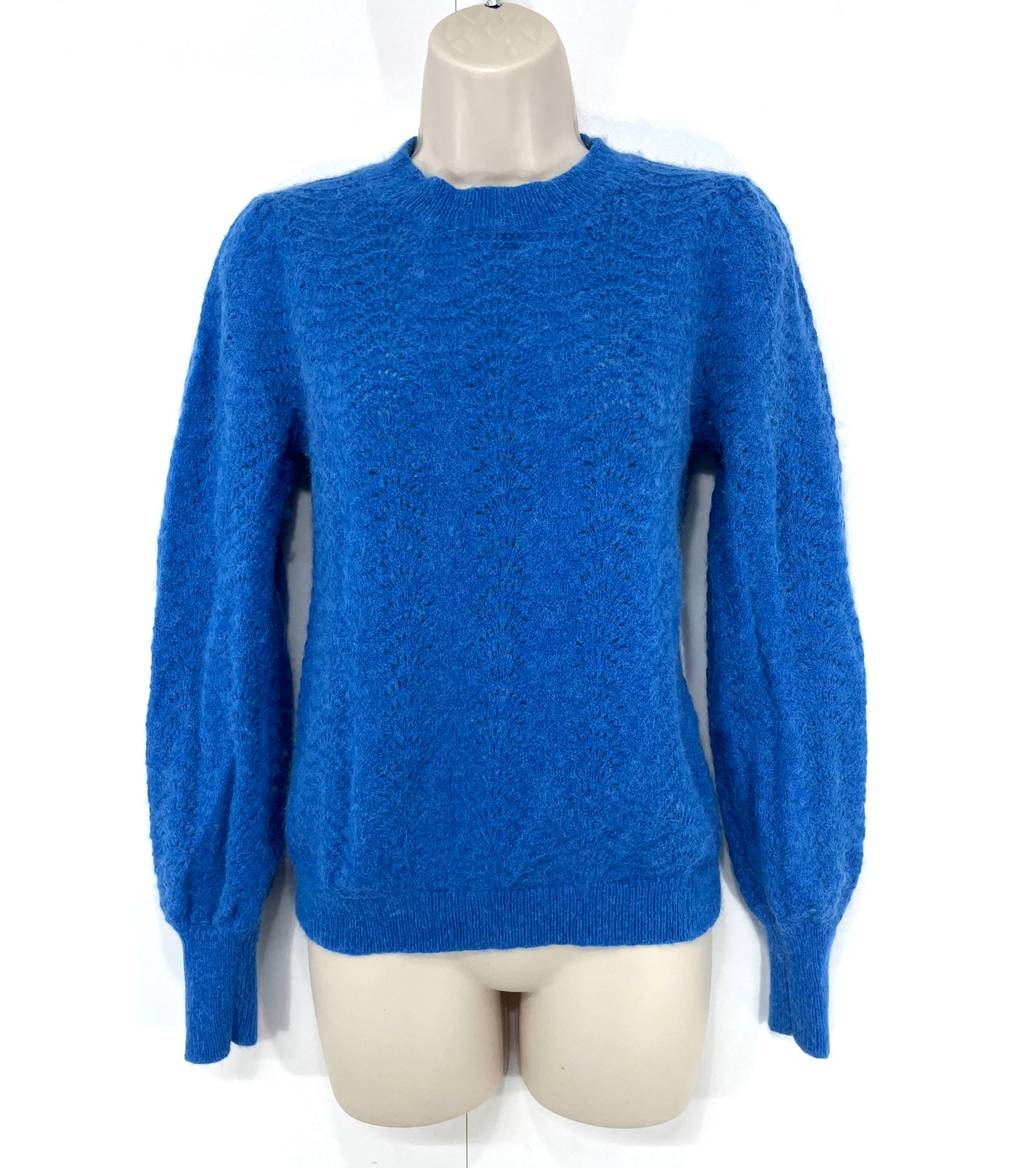 HUSH Soft Thin Knit WOOL ALPACA Blend Women's Blue CIARA Jumper size UK 8 10 S