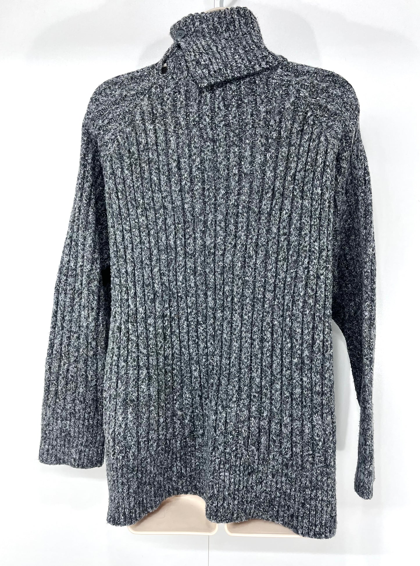ZARA Grey Mix Soft Chunky Knit Relaxed Fit Women's Roll Neck Jumper size UK 12 14 M