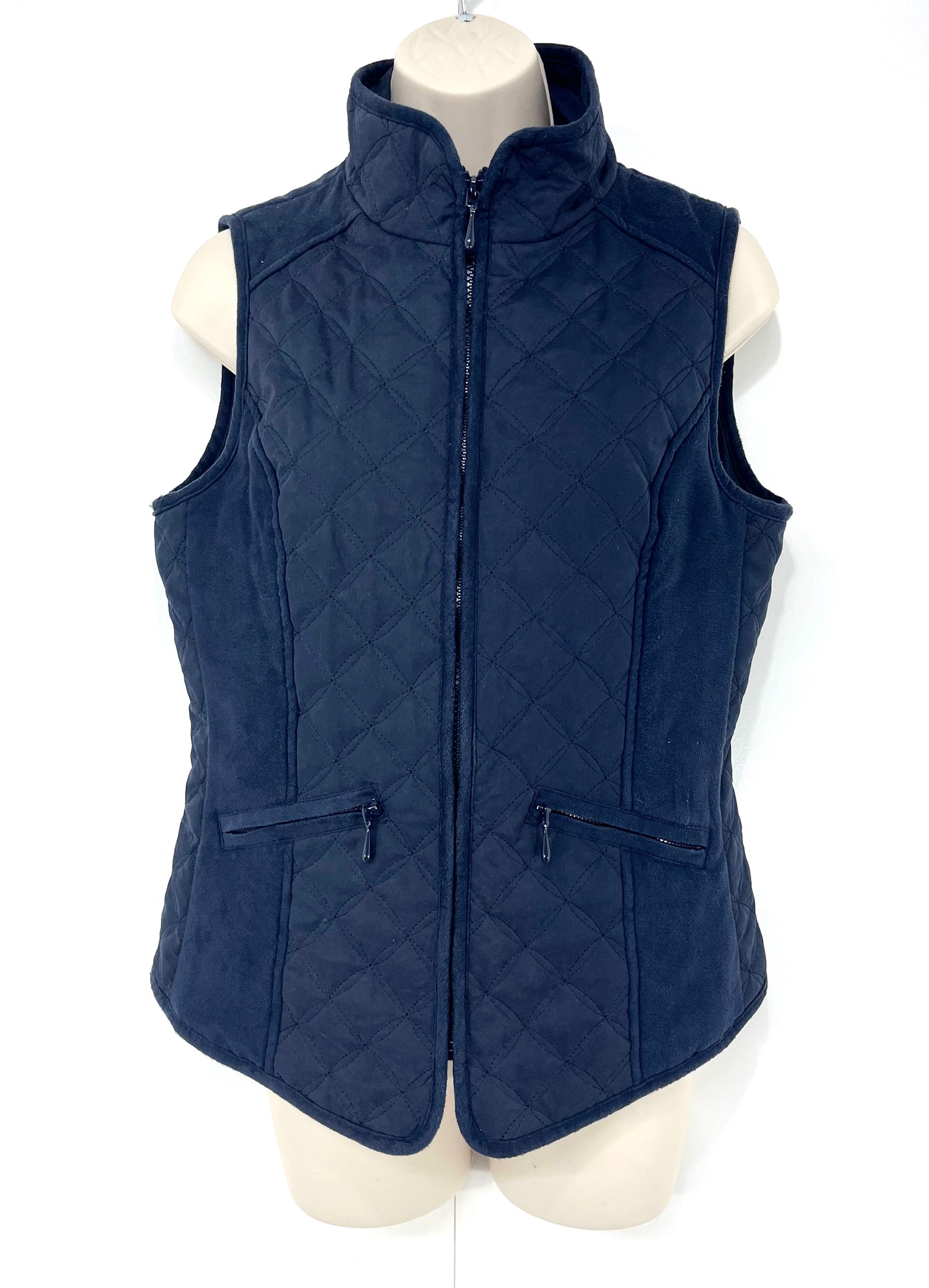 LAURA ASHLEY Lightweight Padded Women's Navy Bodywarmer Jacket Gilet UK 10