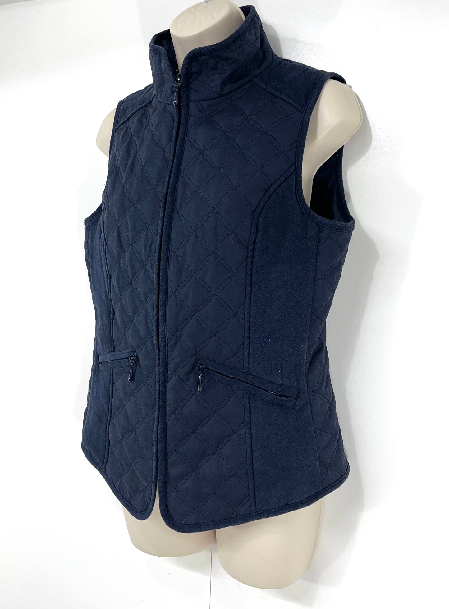 LAURA ASHLEY Lightweight Padded Women's Navy Bodywarmer Jacket Gilet UK 10