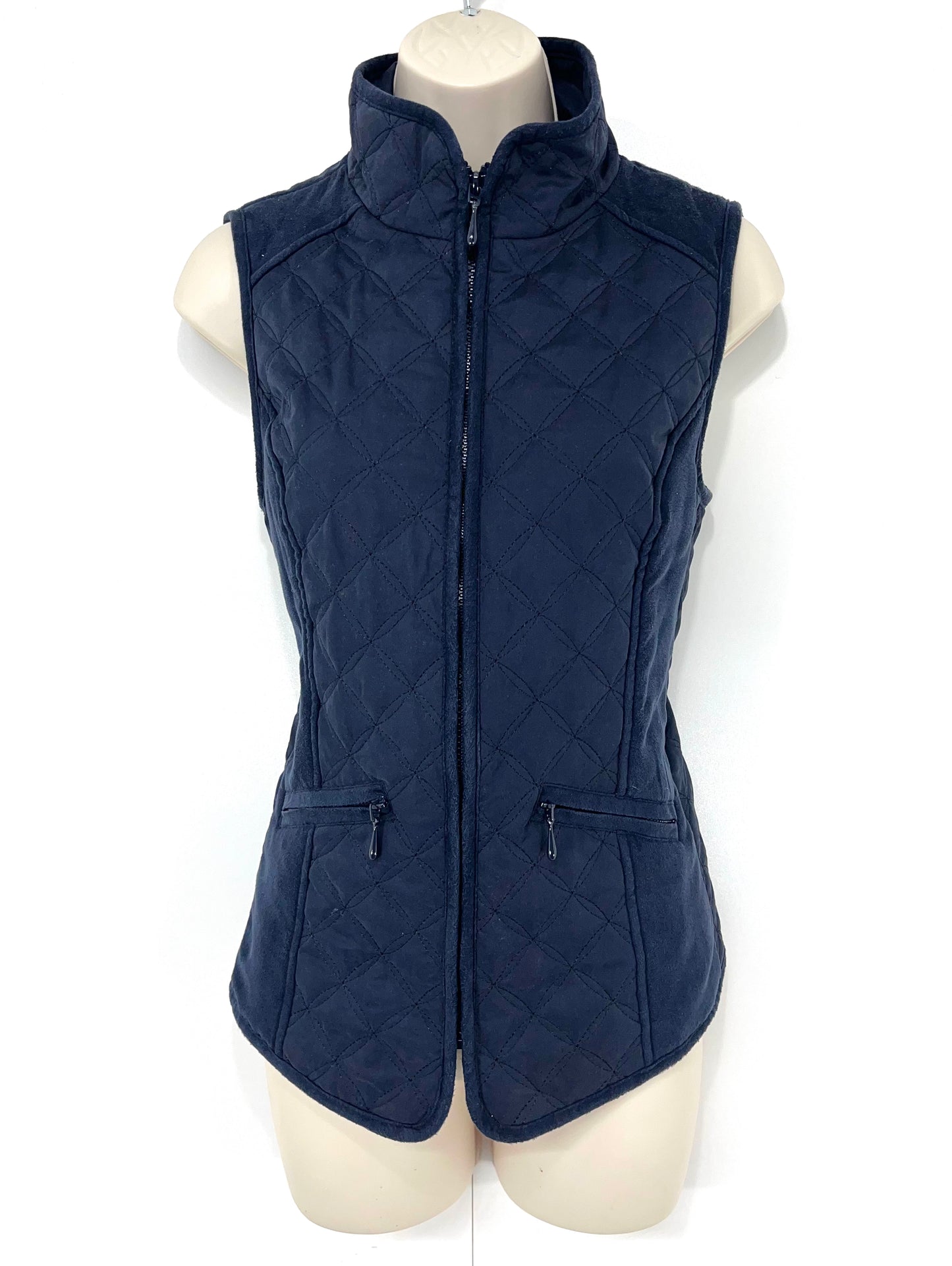 LAURA ASHLEY Lightweight Padded Women's Navy Bodywarmer Jacket Gilet UK 10