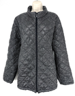 DAVID NIEPER Black Ivory Faux FUR Lined Women's Zipped Quilted Jacket UK 24