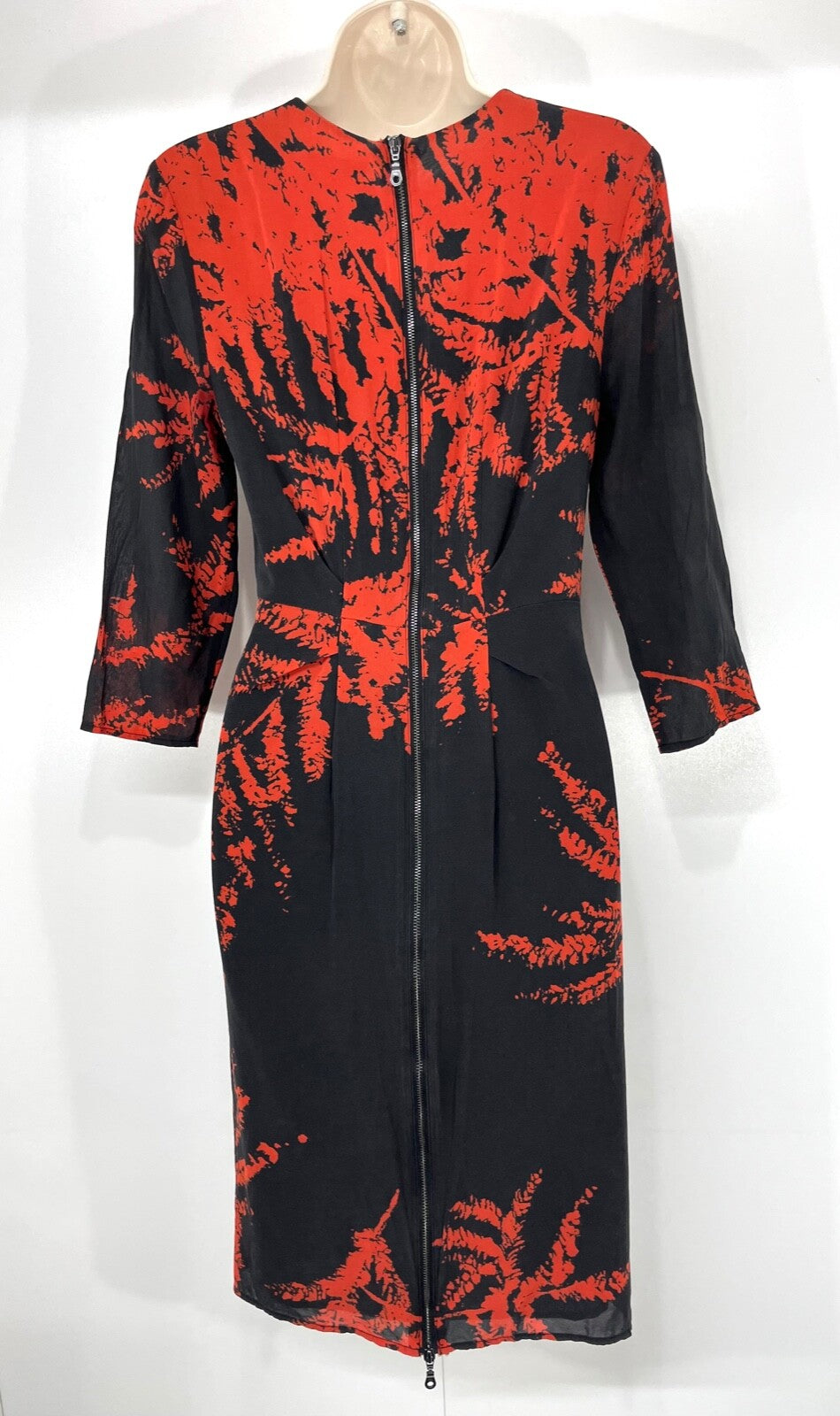 WHISTLES Black Orange Women's Shift Dress UK 10 SILK Blend with Stretch Classic Style