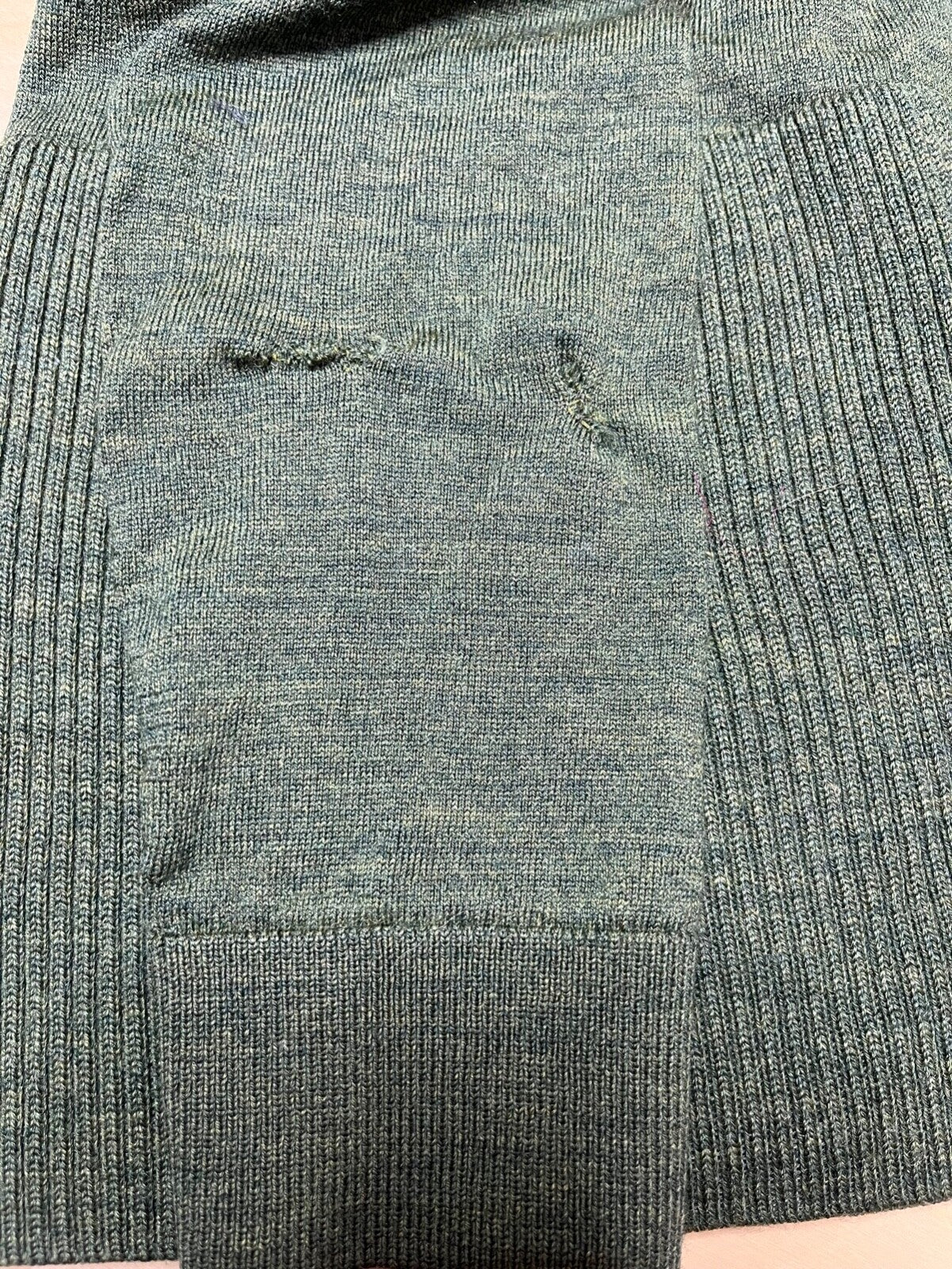 COS Green Mix Pure WOOL Relaxed Fit Women's A-Line Tunic Jumper Dress UK 8 10 S