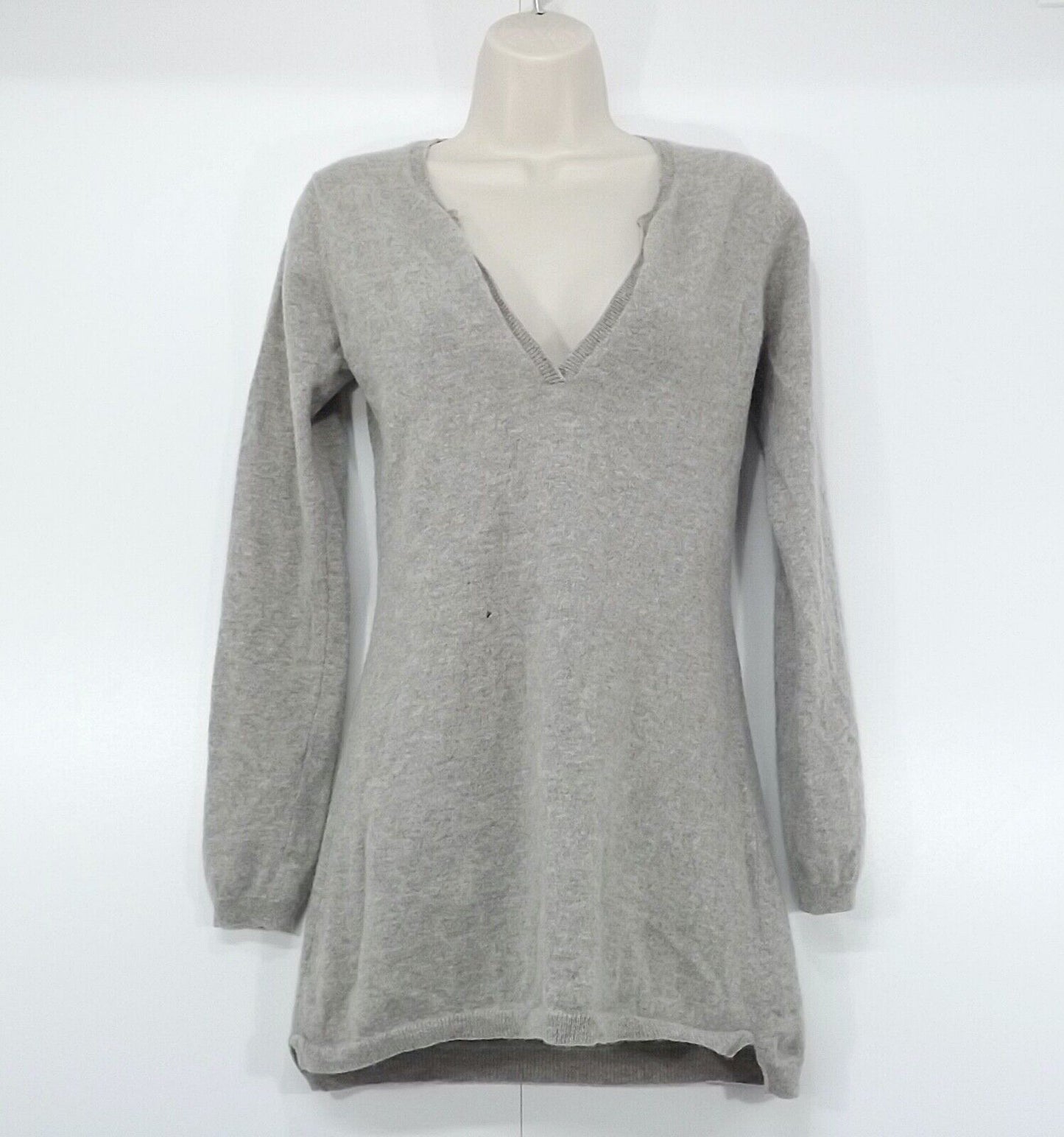 FTC CASHMERE Taupe Beige Pure CASHMERE Thin Knit Women's Jumper Tunic UK 8 10 S