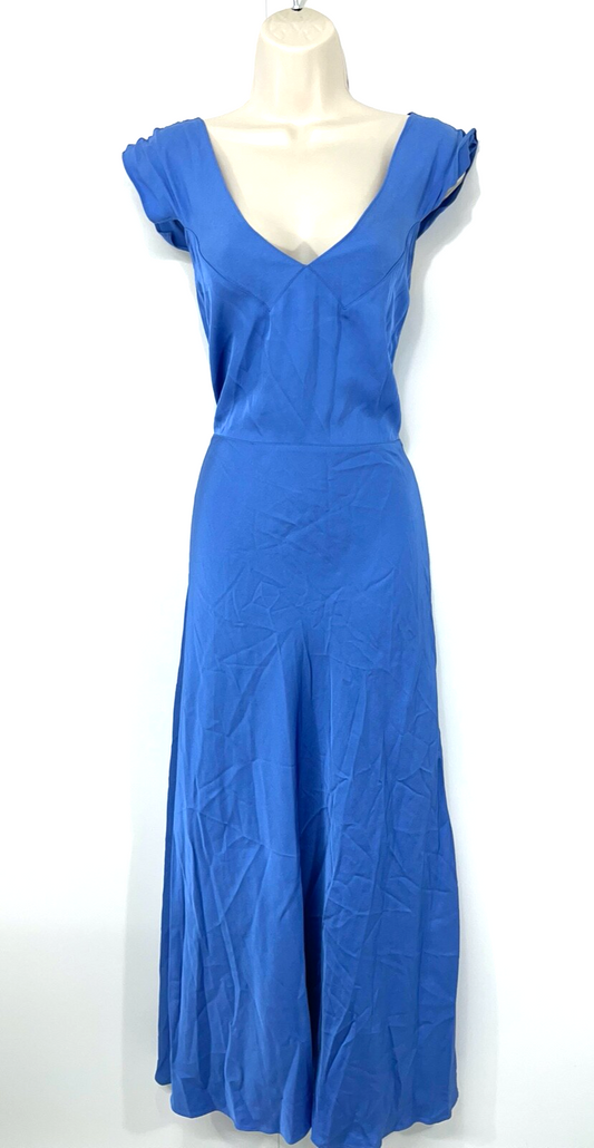 TED BAKER Blue NOEMI Women's Fit & Flare Long Midi Dress UK 12