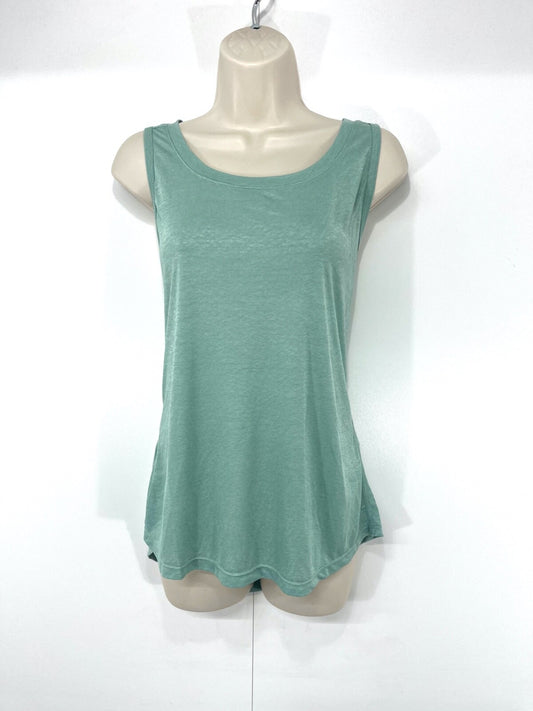 ICYZONE Sage Green Soft Thin Jersey Cut Out Back Gym Yoga Women's Top UK 14 16 L NEW