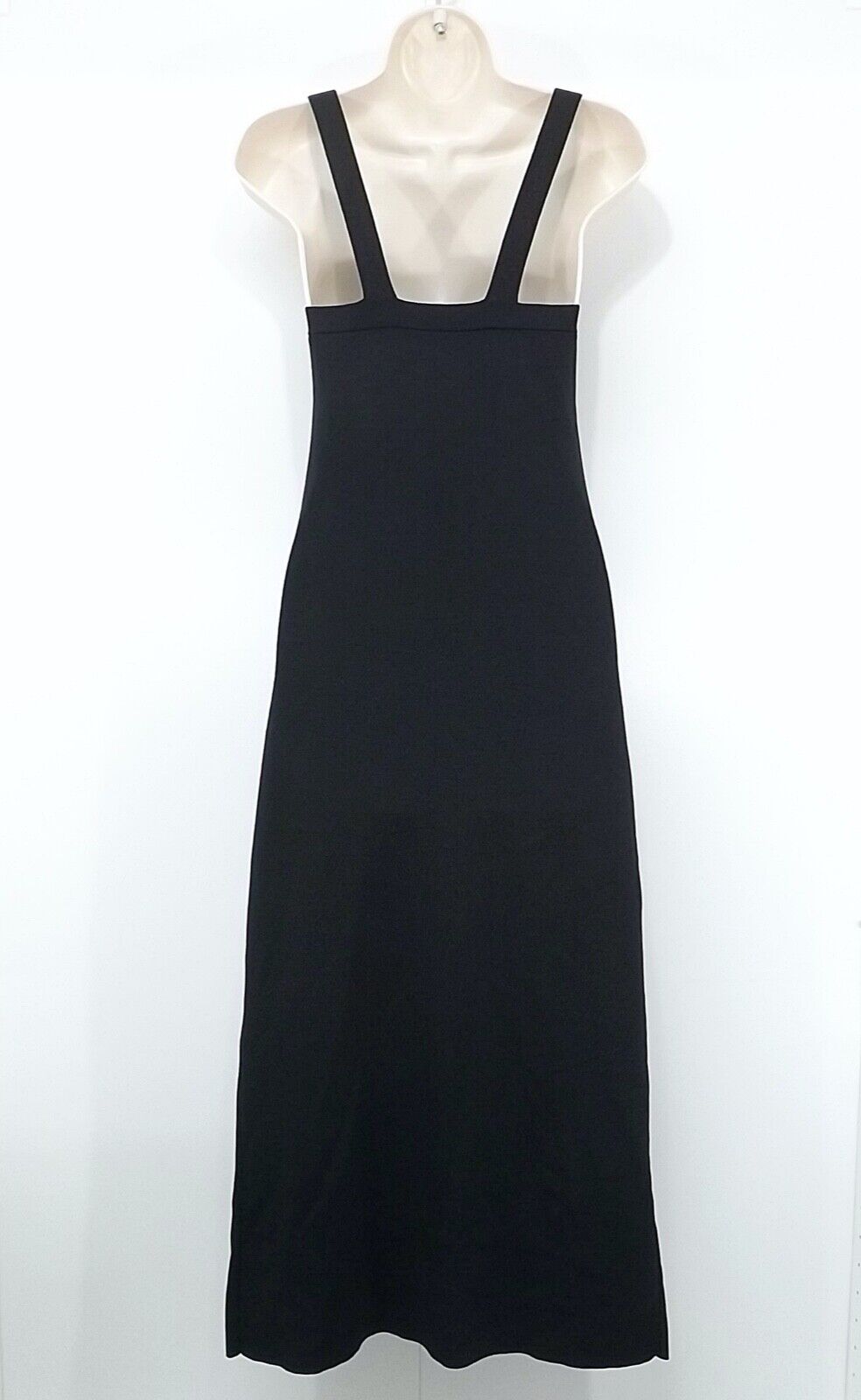 ZARA Black Jersey Classic Style Women's Long A-Line Dress with side Split UK 8 10 S