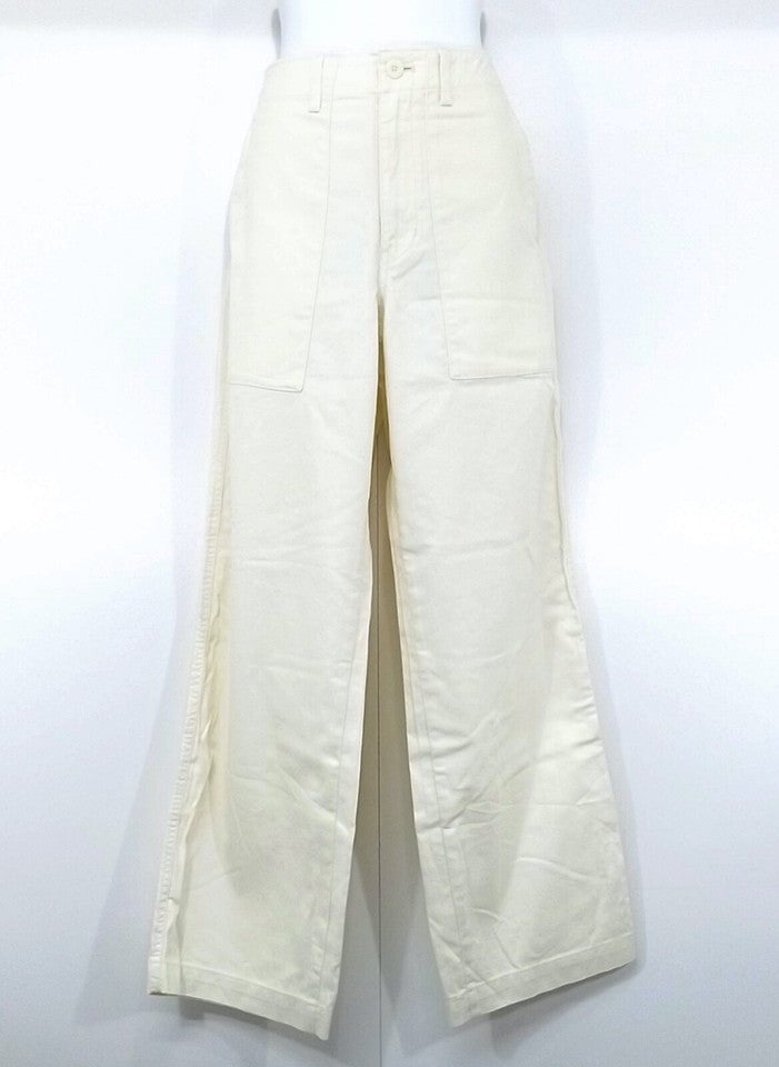 UNIQLO Cream Pure COTTON Retro Style Women's High Rise Jeans Trousers UK 8 10 S