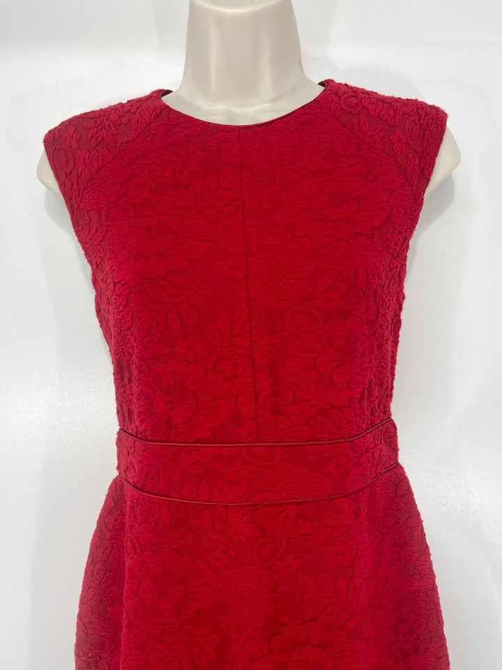 MAX MARA Marella Red Women's Short Shift Dress size UK 8 10 S Floral Jersey SILK Blend