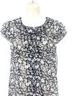 PHASE EIGHT Dark Grey Pink Floral Embellished Silky Chiffon Women's Blouse UK 12