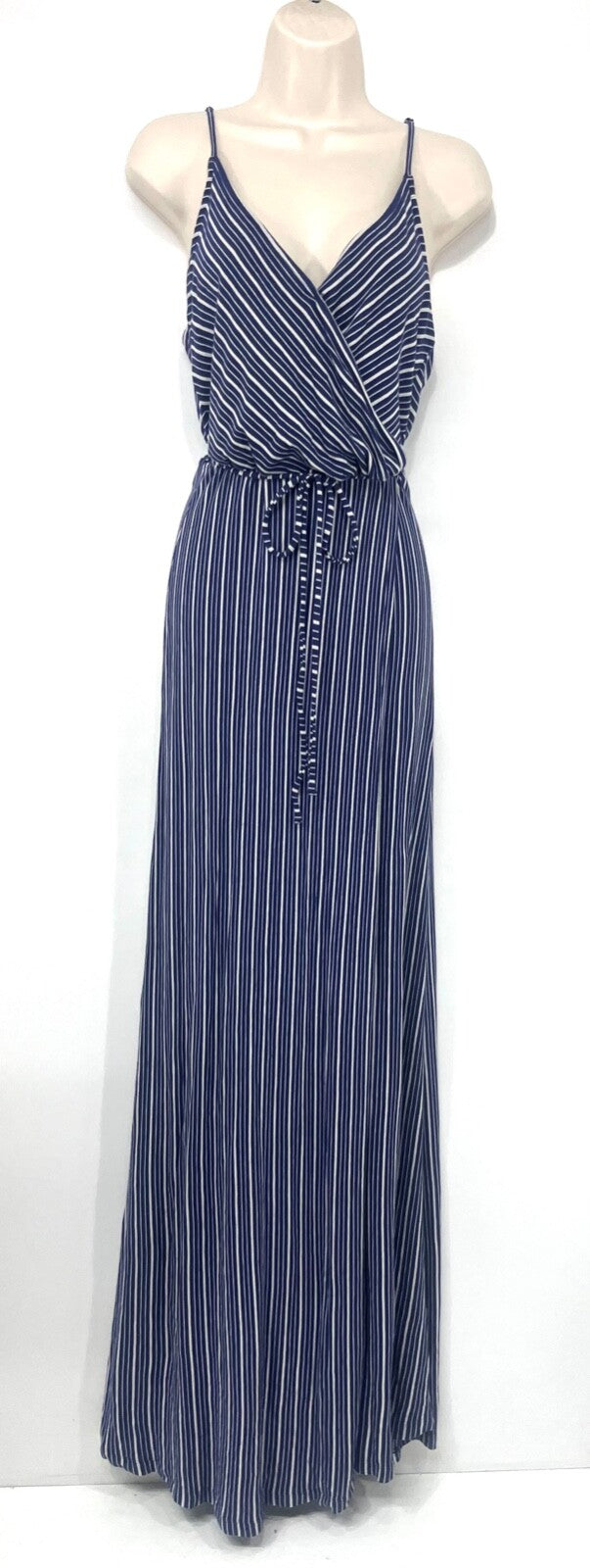 MARKET & SPRUCE Navy Grey Soft Thin Jersey Women's Strappy Maxi Dress UK 8 10 M