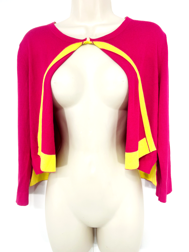 DAMSEL IN A DRESS Pink COTTON Blend Thin Knit Women's Cropped Cardigan UK 8 10 S