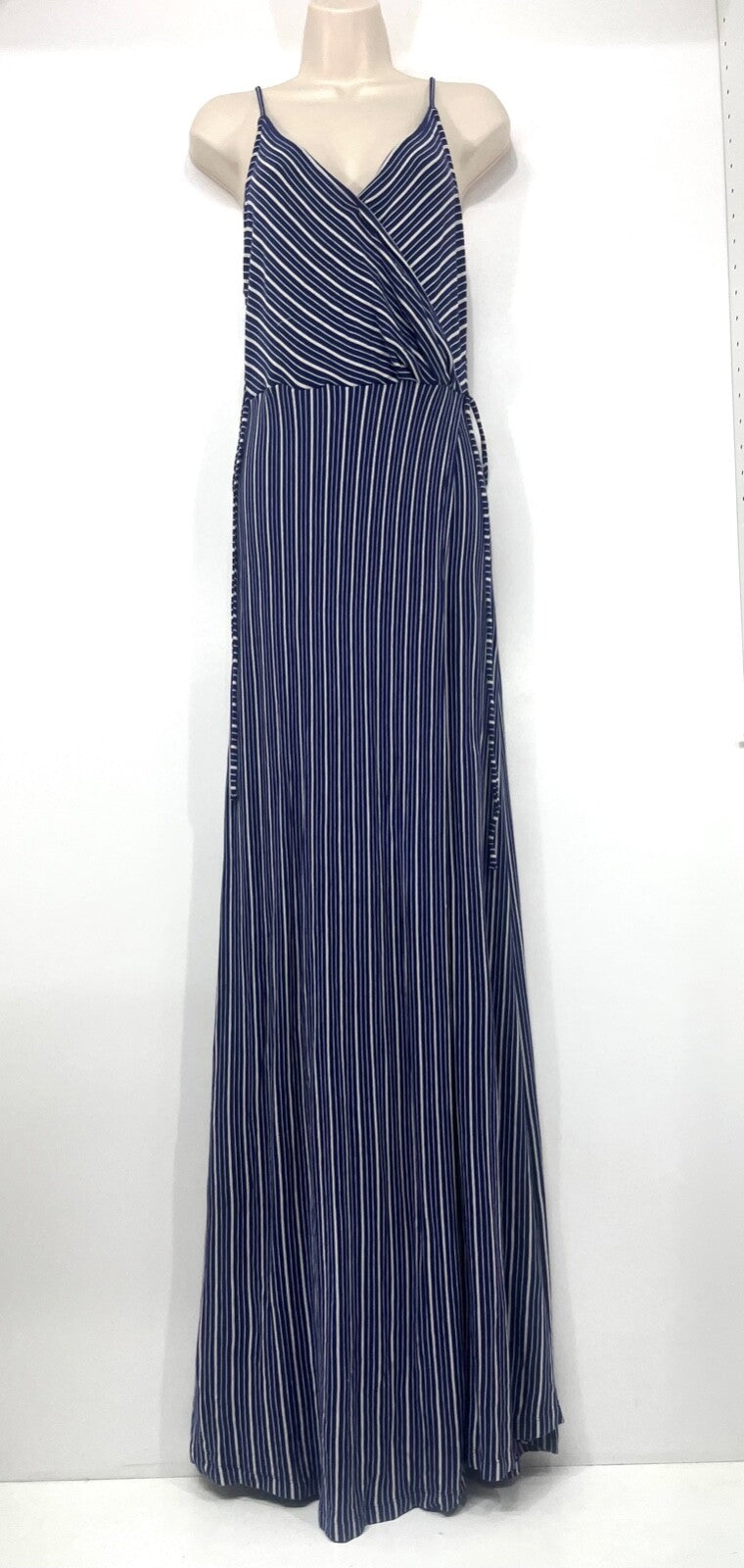 MARKET & SPRUCE Navy Grey Soft Thin Jersey Women's Strappy Maxi Dress UK 8 10 M