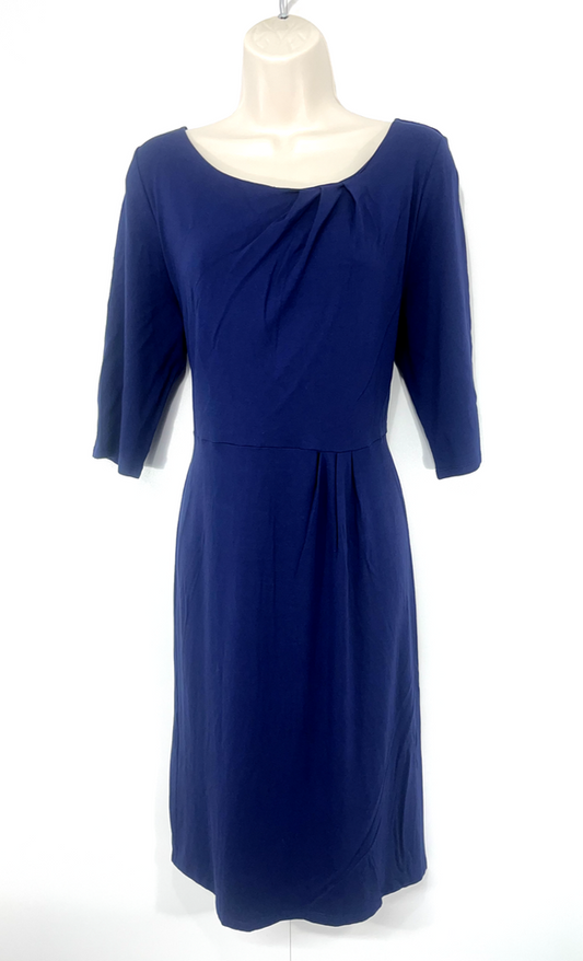 L.K. BENNETT Navy Soft Thin Jersey Classic Style Women's Shift Dress UK 18