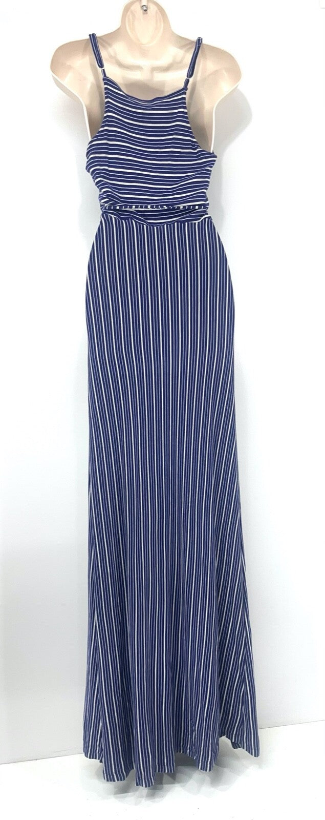 MARKET & SPRUCE Navy Grey Soft Thin Jersey Women's Strappy Maxi Dress UK 8 10 M
