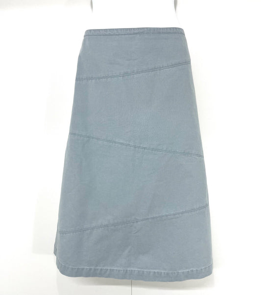 JIGSAW Kew Dusky Blue Denim Women's A-Line Skirt UK 12 Pure COTTON Retro Vintage Style