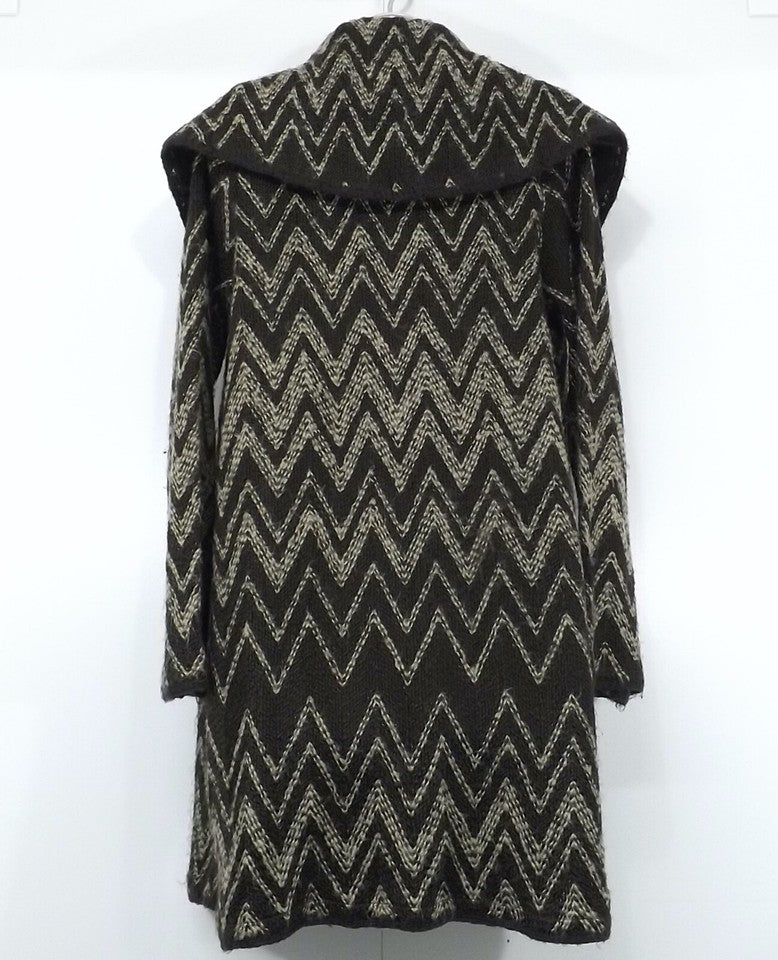 MONSOON Women's Coatigan Cardigan UK 12 Taupe Brown Soft Chunky Knit Boho Retro