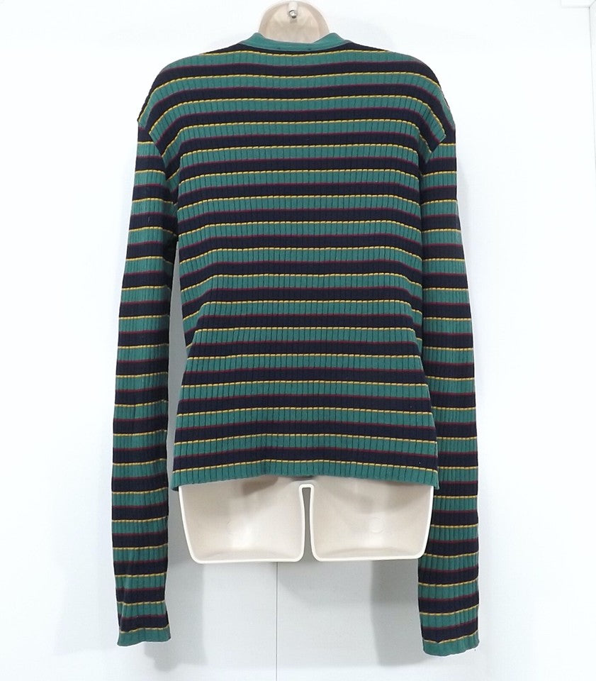 JEJIA Green Navy CAHSMERE MERINO WOOL Blend Thin Knit Women's V-Neck Cardigan UK 10 12 S