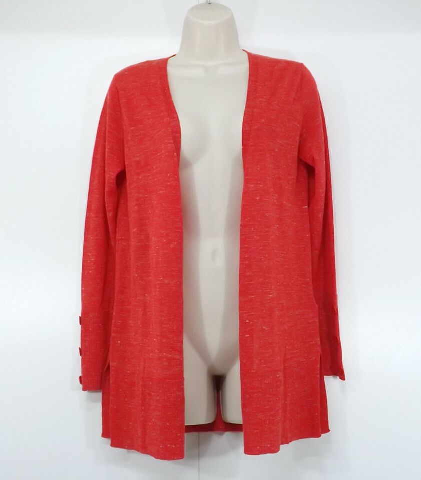 MONSOON Red Mix Soft Thin Knit LINEN Blend Women's Cardigan Shrug UK 8 10 S NEW