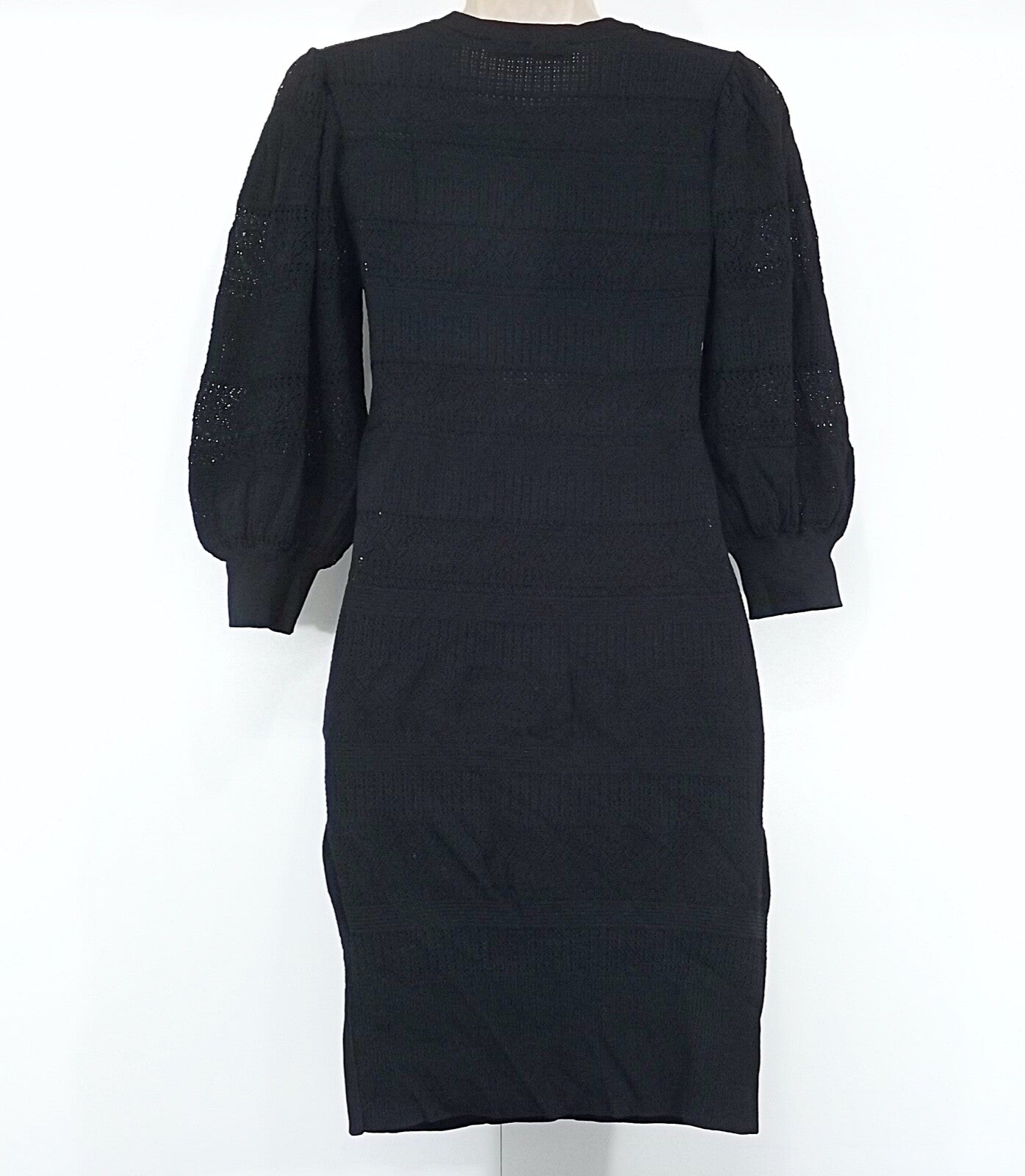 ZARA Black Soft Thin Jersey Retro Classic Women's Round Neck Dress UK 8 10 M