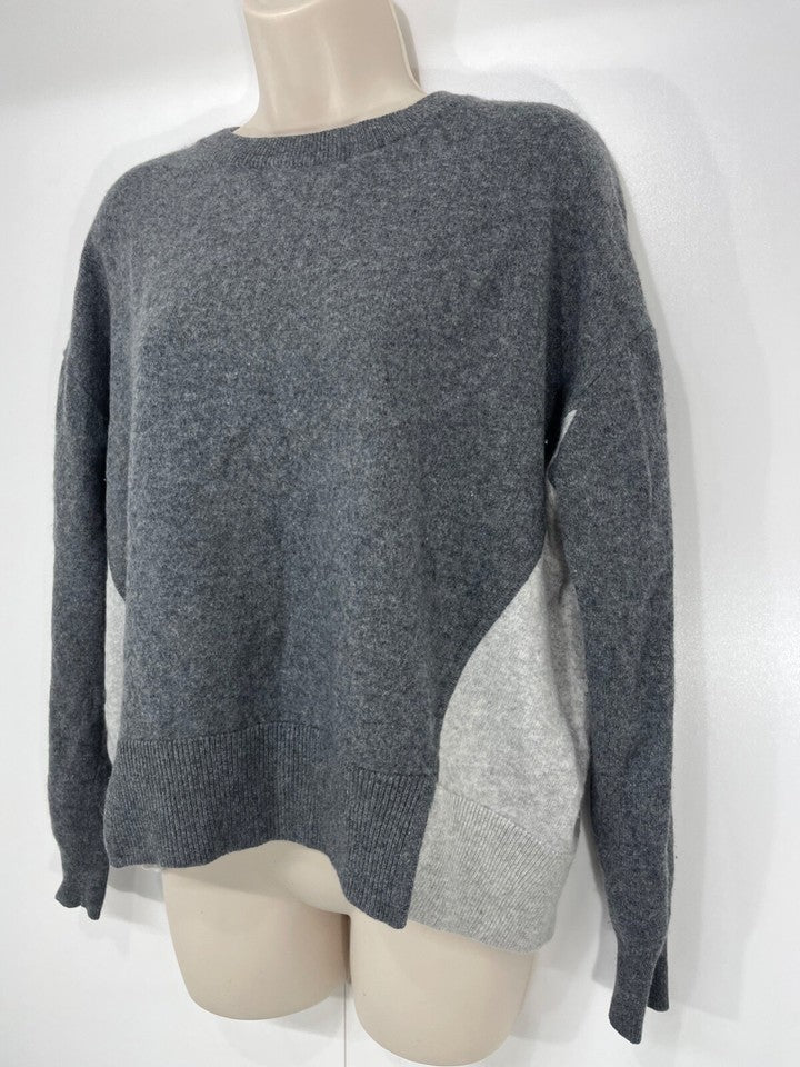 DUFFY Grey Thin Knit Pure CASHMERE Relaxed Fit Women's Boho Jumper UK 12 14 M
