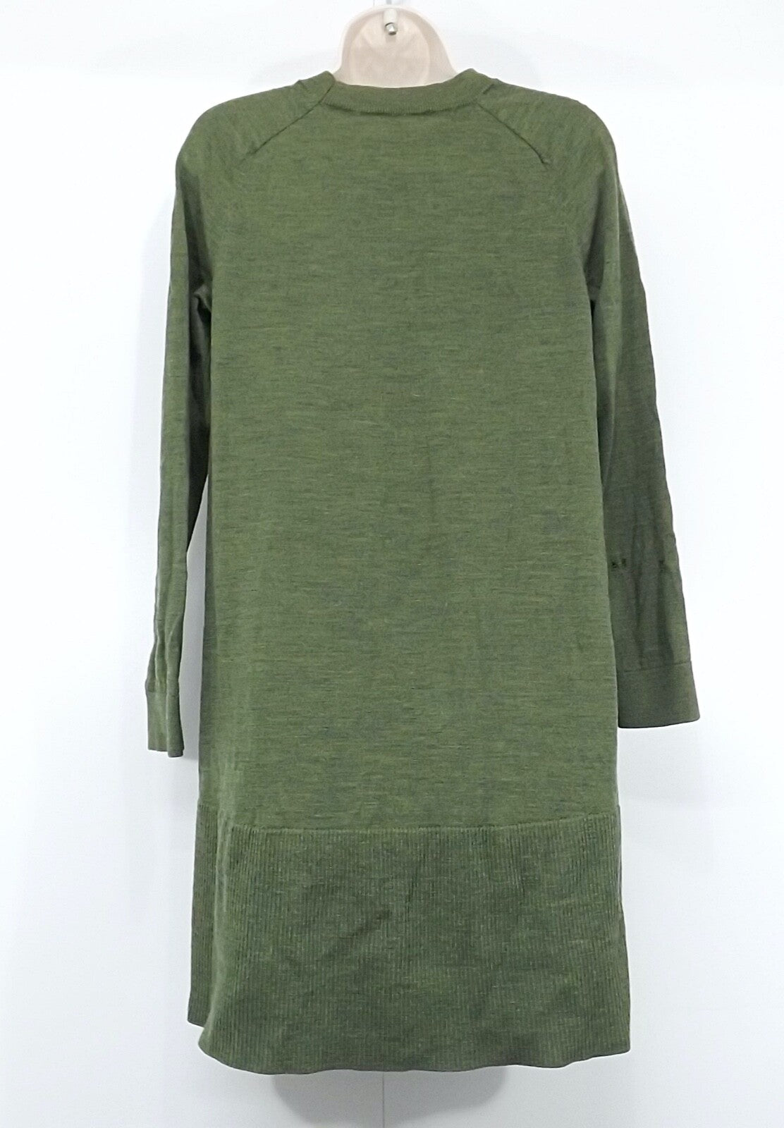 COS Green Mix Pure WOOL Relaxed Fit Women's A-Line Tunic Jumper Dress UK 8 10 S