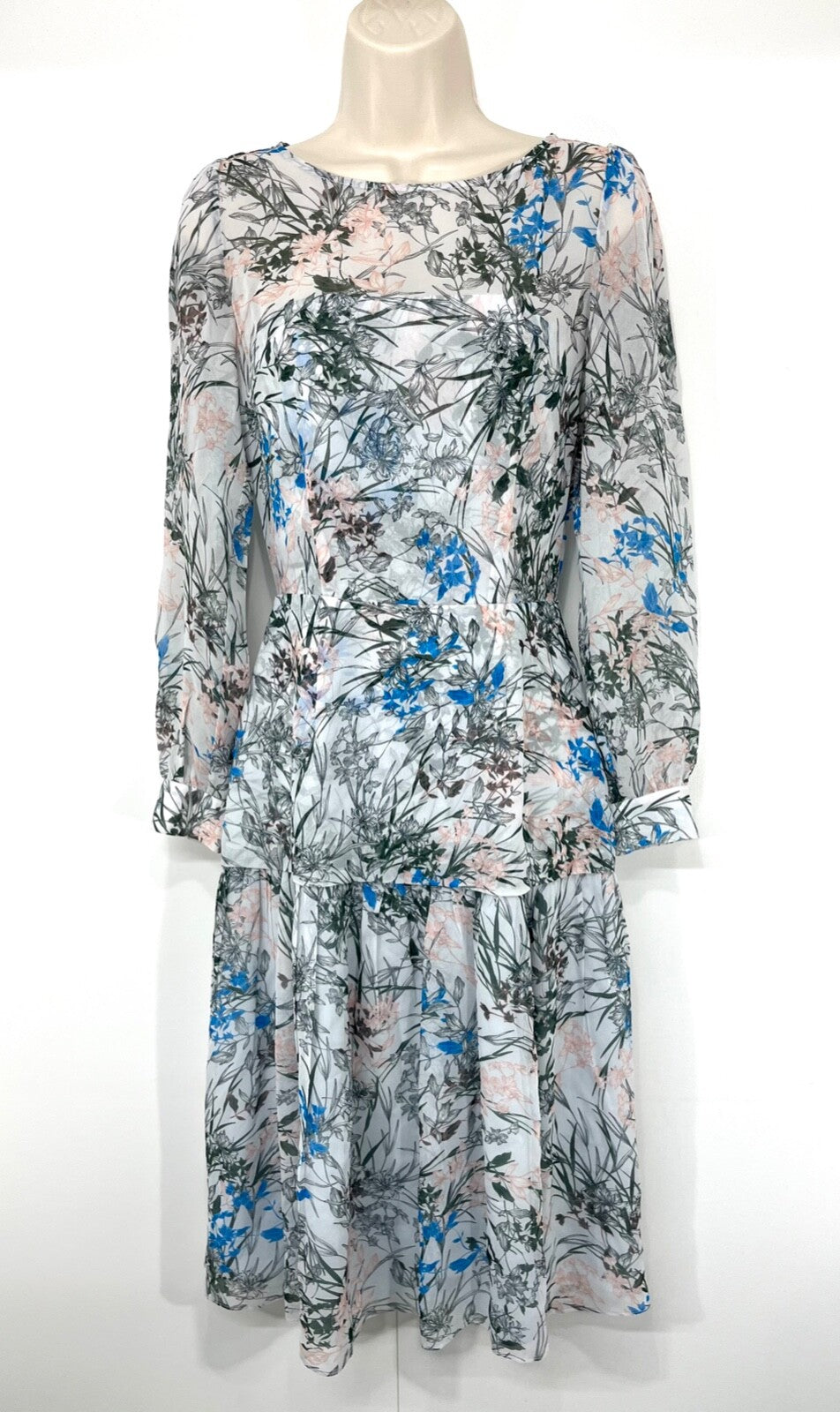 REISS Multicoloured Floral Classic Retro Style Pure SILK Women's NYLA Dress UK 6