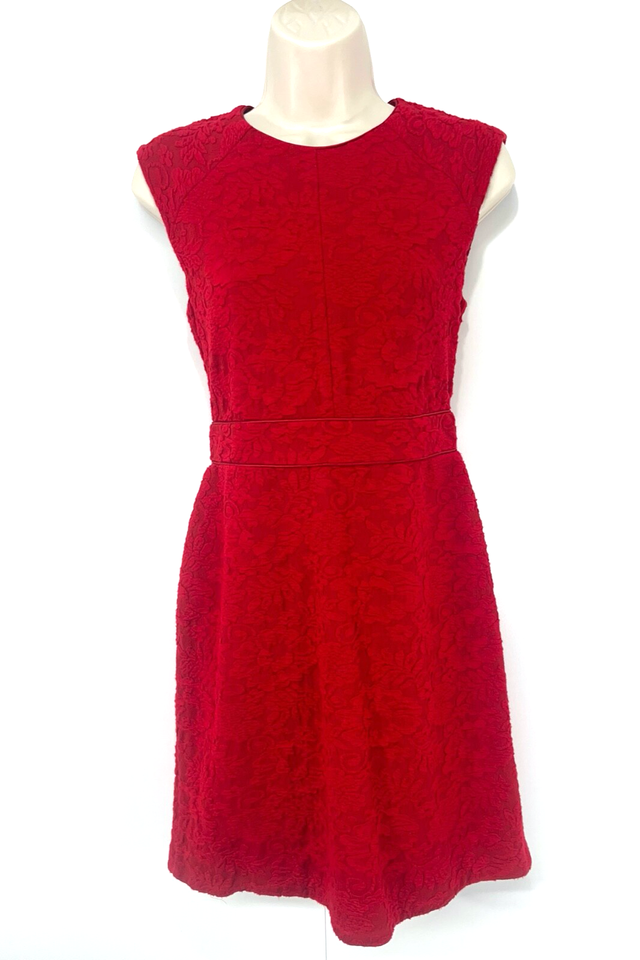 MAX MARA Marella Red Women's Short Shift Dress size UK 8 10 S Floral Jersey SILK Blend