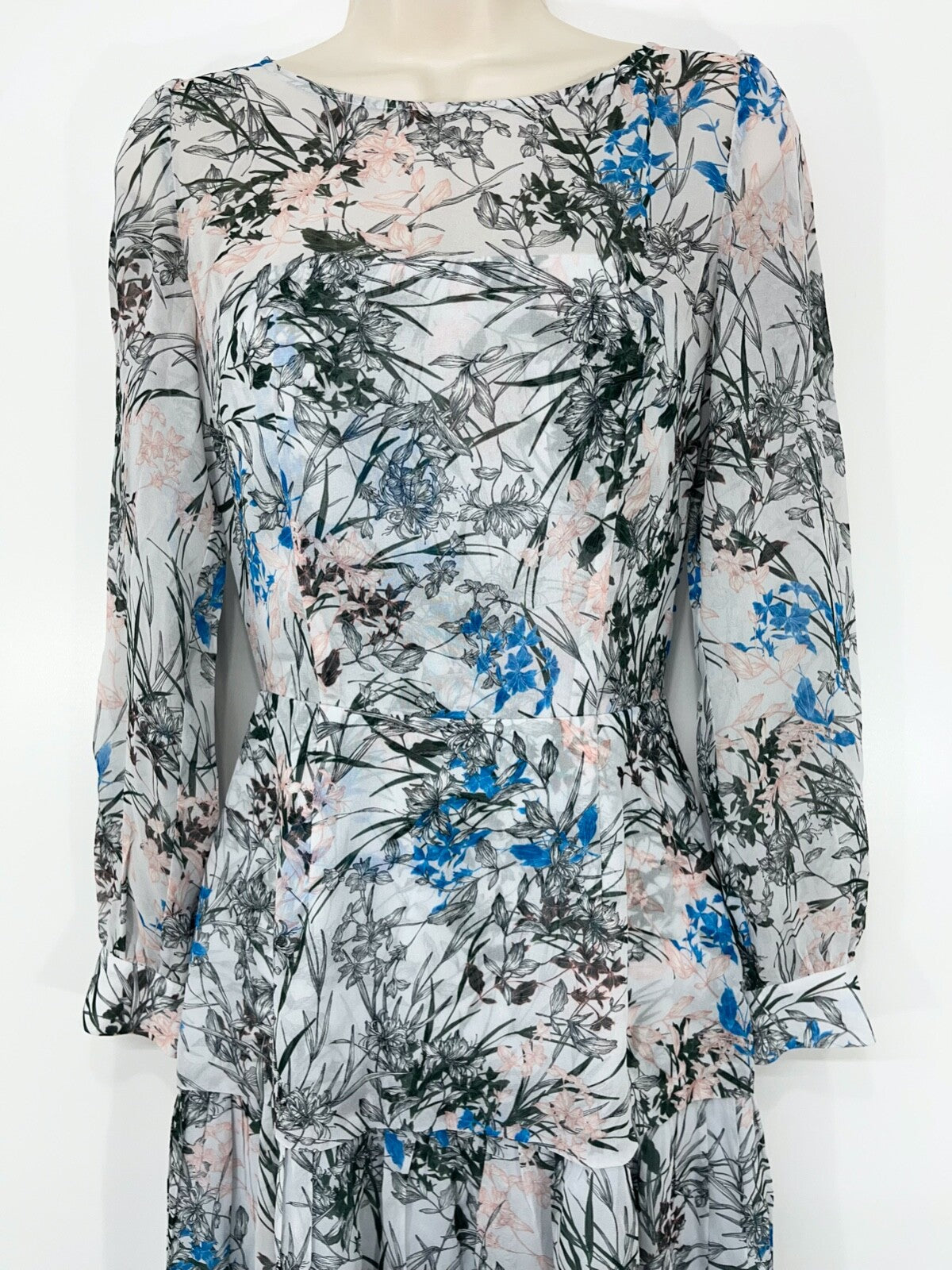 REISS Multicoloured Floral Classic Retro Style Pure SILK Women's NYLA Dress UK 6