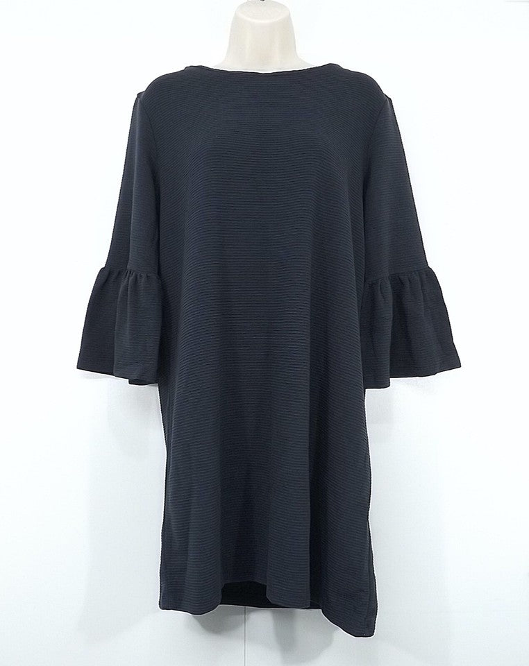 FRENCH CONNECTION Navy Soft Thin Jersey Boho Retro Women's A-Line Dress Tunic UK 12 NEW