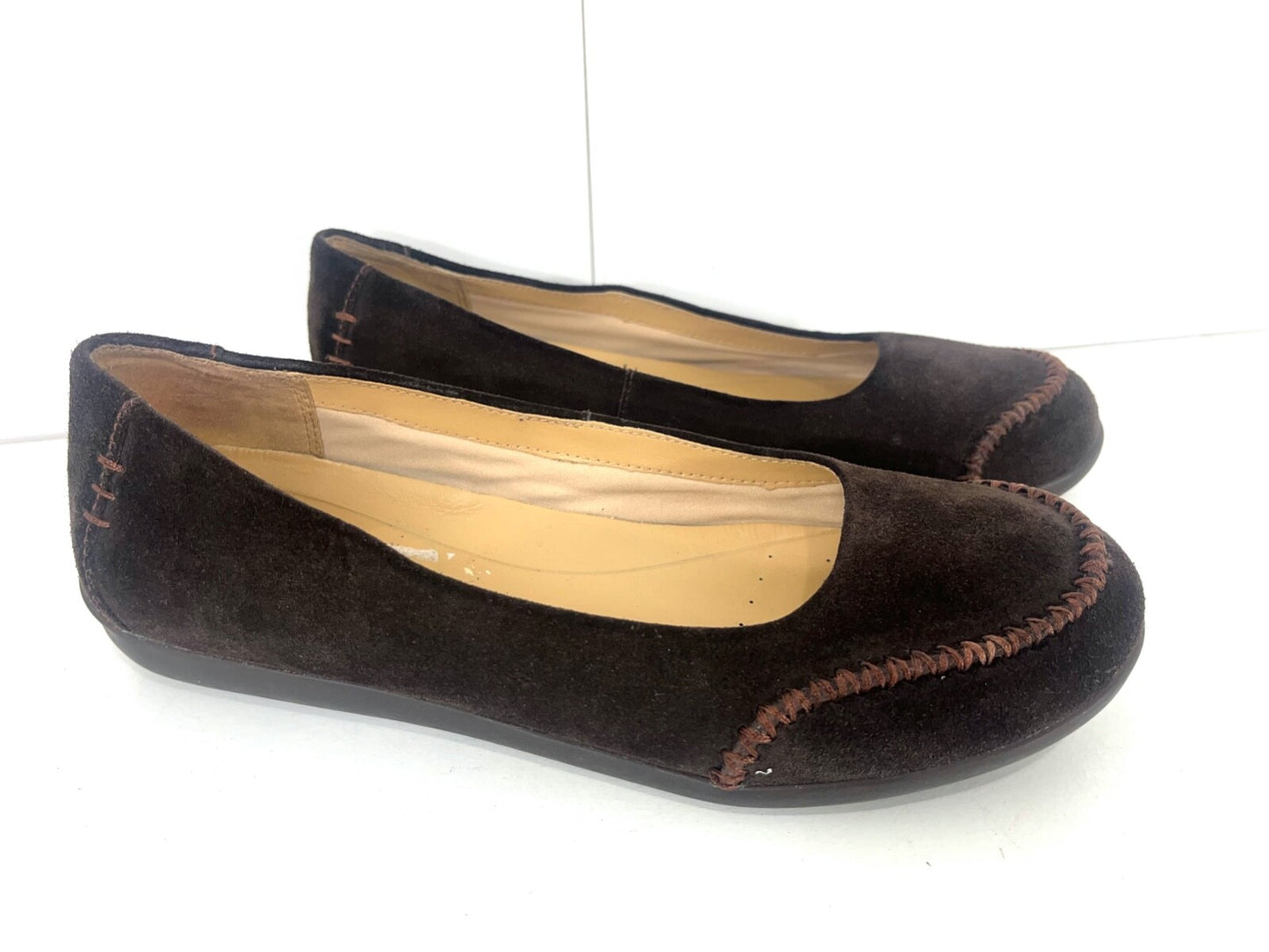 CLARKS Active Air Dark Brown REAL LEATHER Suede Women's Pumps Loafers UK 6.5