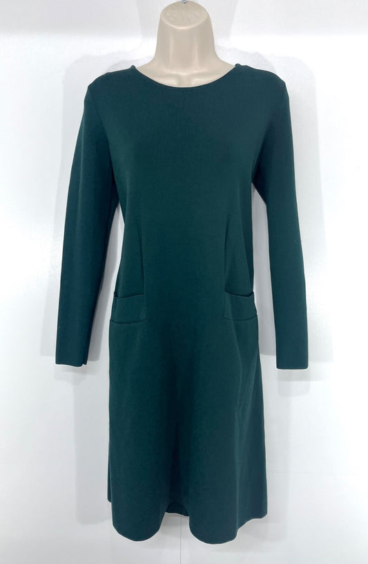 COS Soft Thin Knit Relaxed Fit Women's Dark Green A-Line Jumper Tunic UK 8 10 S
