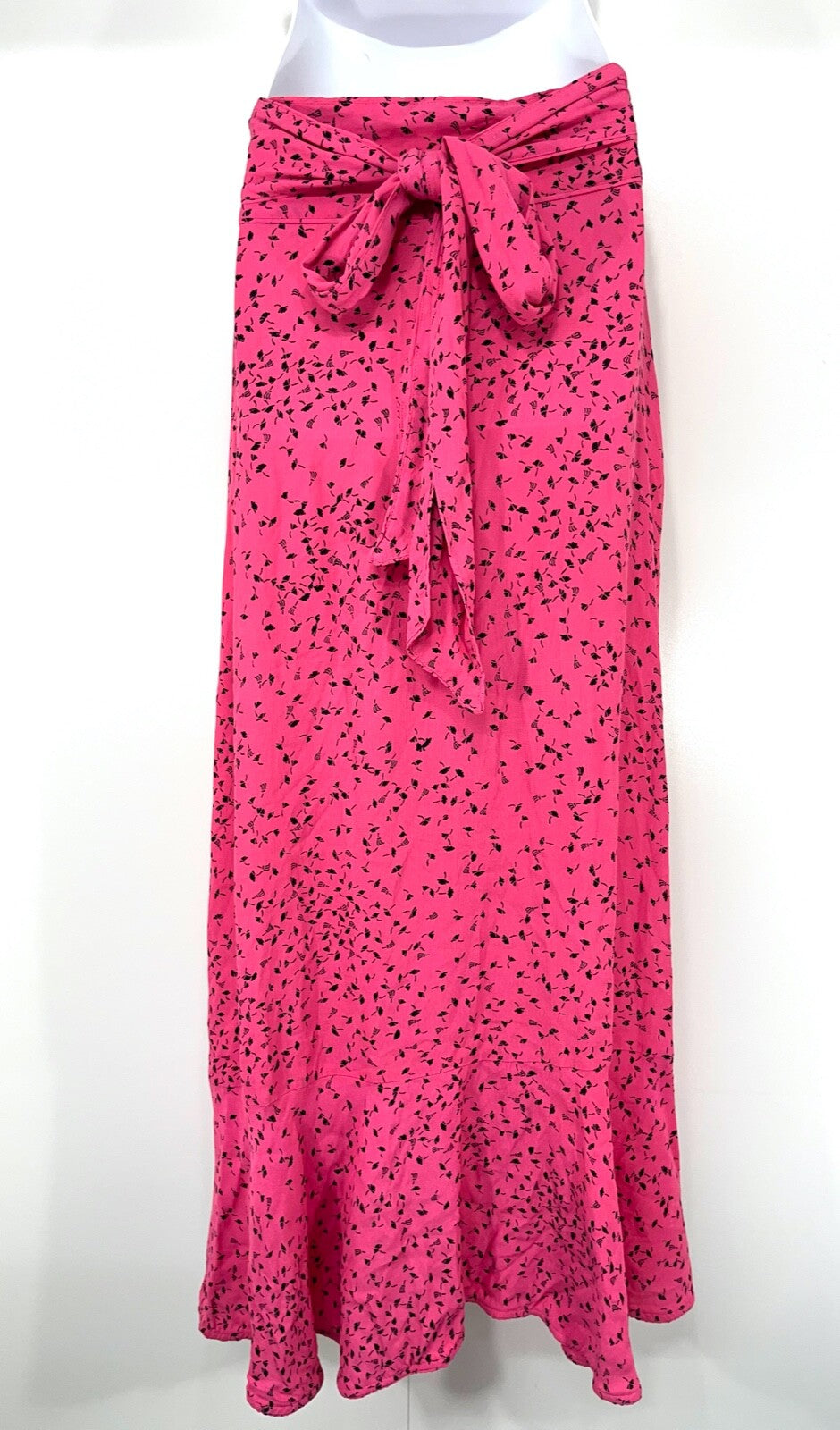 GANNI Light Floaty Women's Pink Floral BARRA CREPE Long Wrap Skirt UK 8 10 S