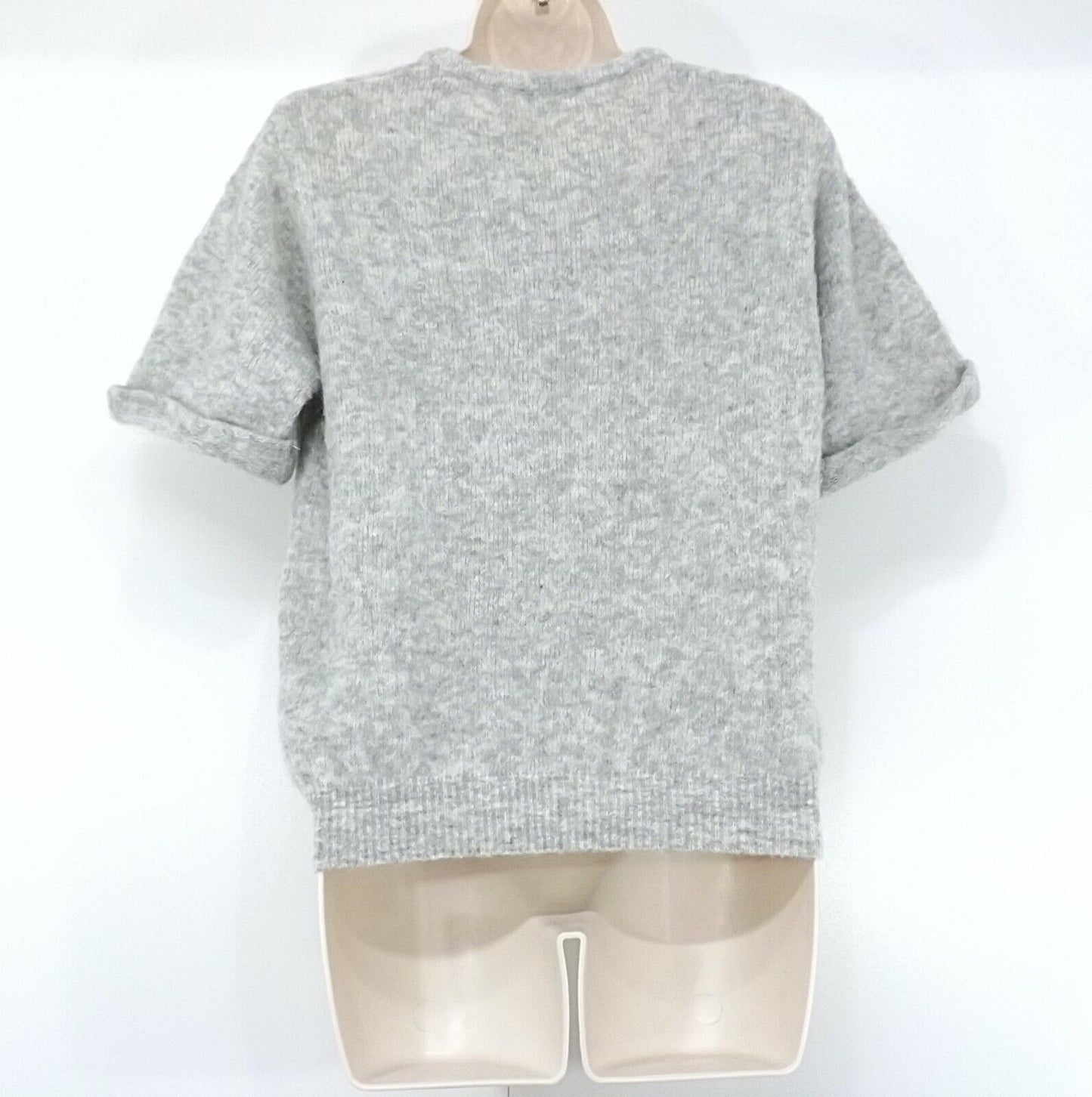 AMERICAN VINTAGE Grey Marl ALPACA Merino WOOL Blend Women's Jumper Top UK 8 10 S