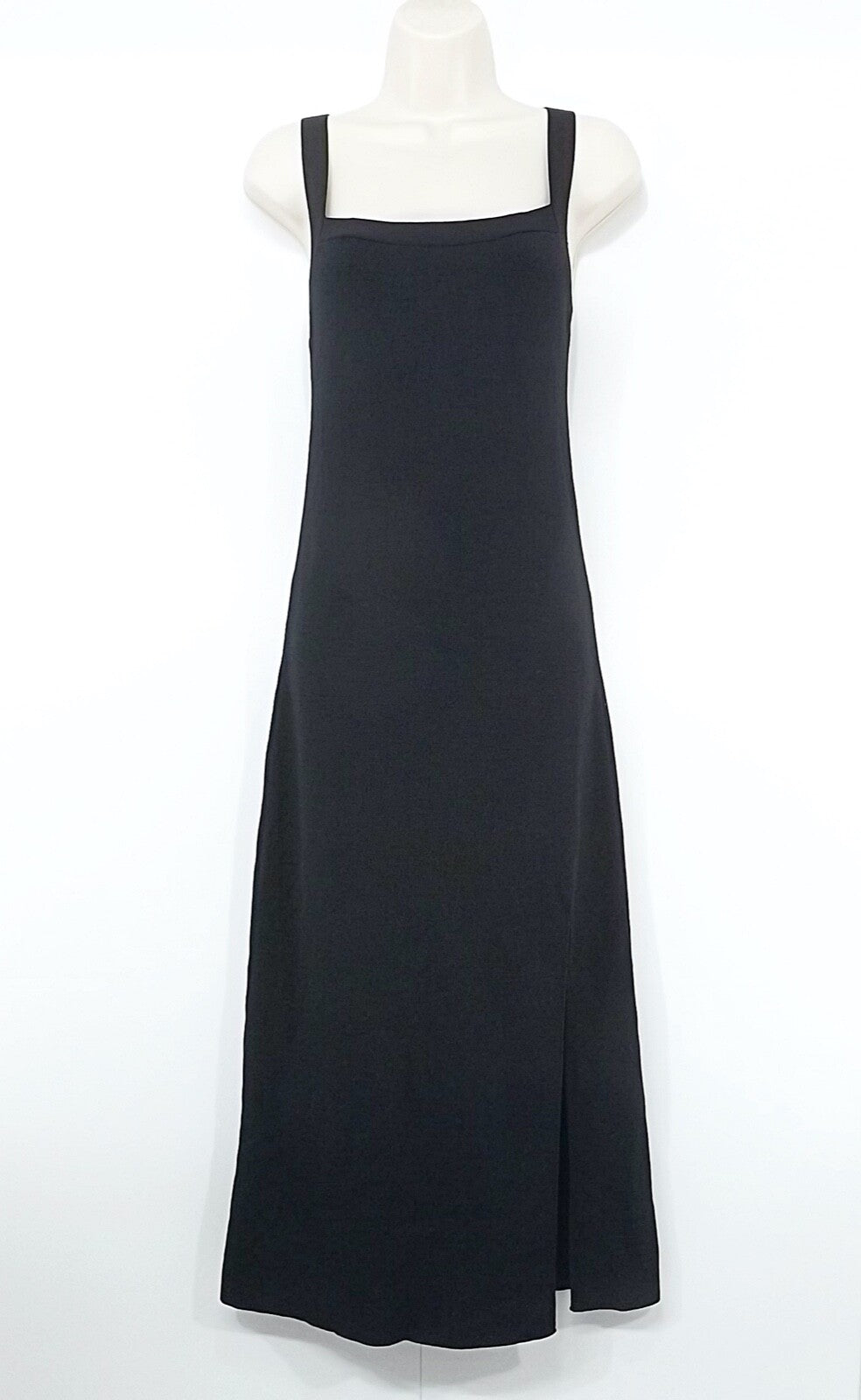 ZARA Black Jersey Classic Style Women's Long A-Line Dress with side Split UK 8 10 S